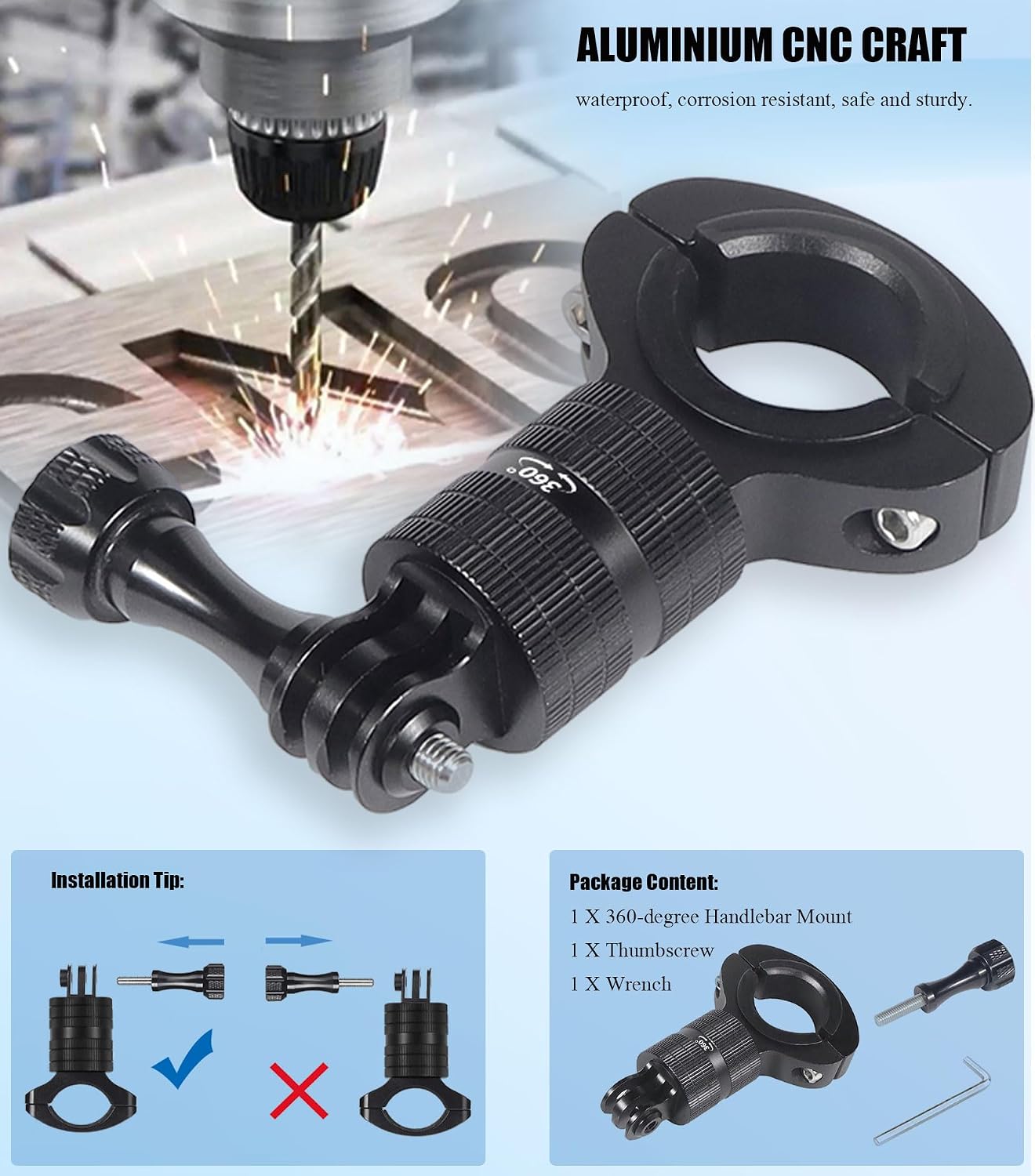 Aluminum Bike/Motorcycle Handlebar Mount