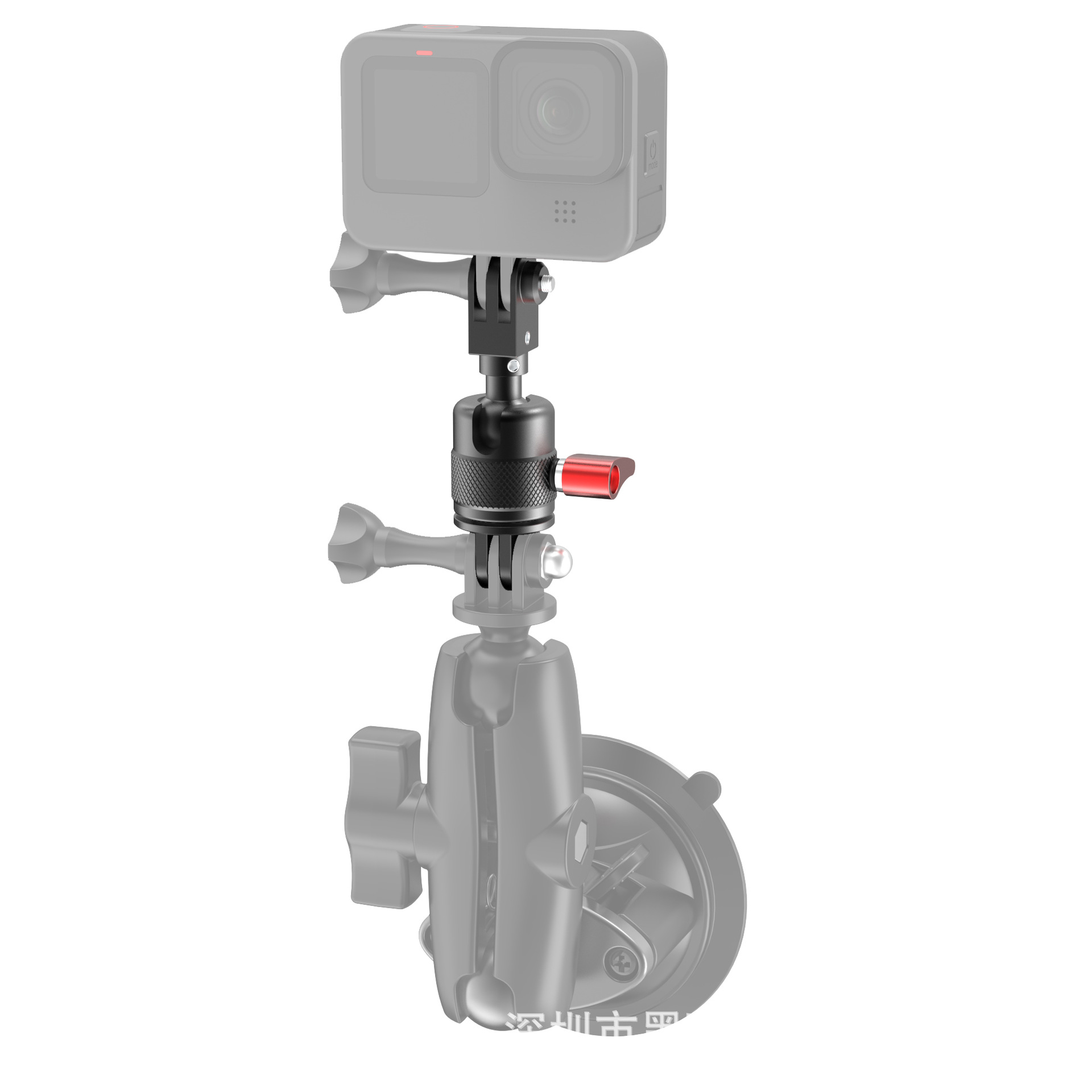 Action Camera Accessory Adapter Mount: 360° Rotating Dual-to-Triple Connector Adapter