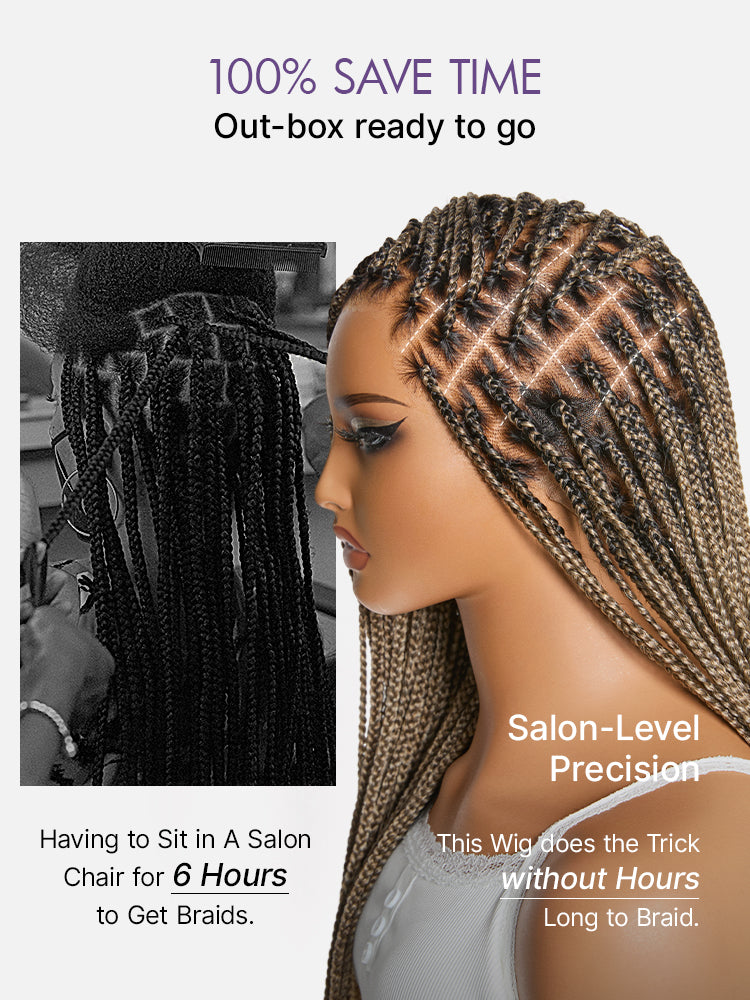 HD Lace Knotless Braid Wig That Looks Like Real Scalp