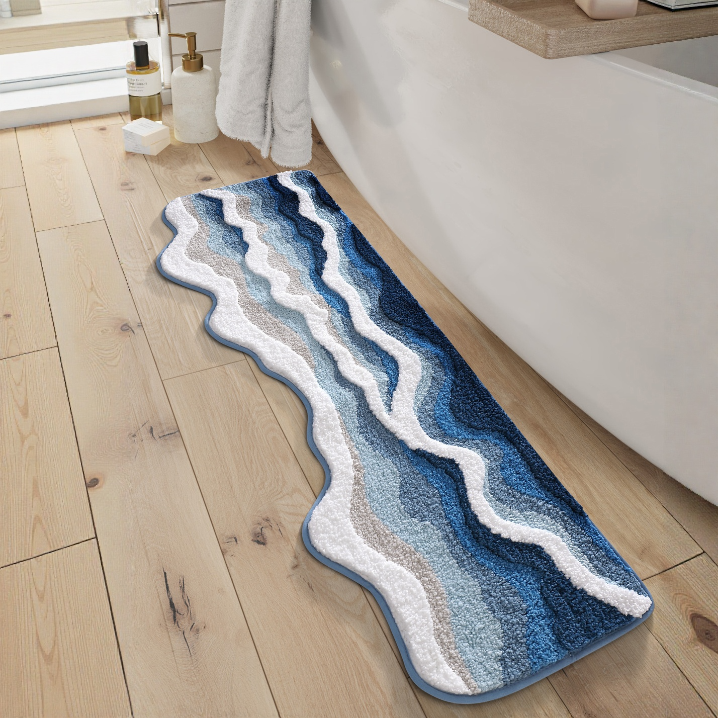 🔥 Last Day 45% OFF - Rolling Waves Faux Cashmere Non-Slip Bath Rug