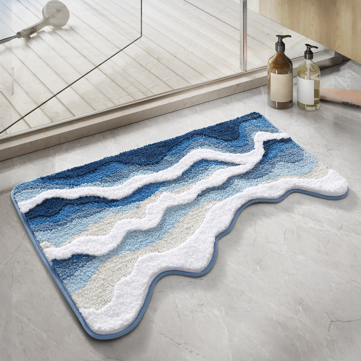 🔥 Last Day 45% OFF - Rolling Waves Faux Cashmere Non-Slip Bath Rug