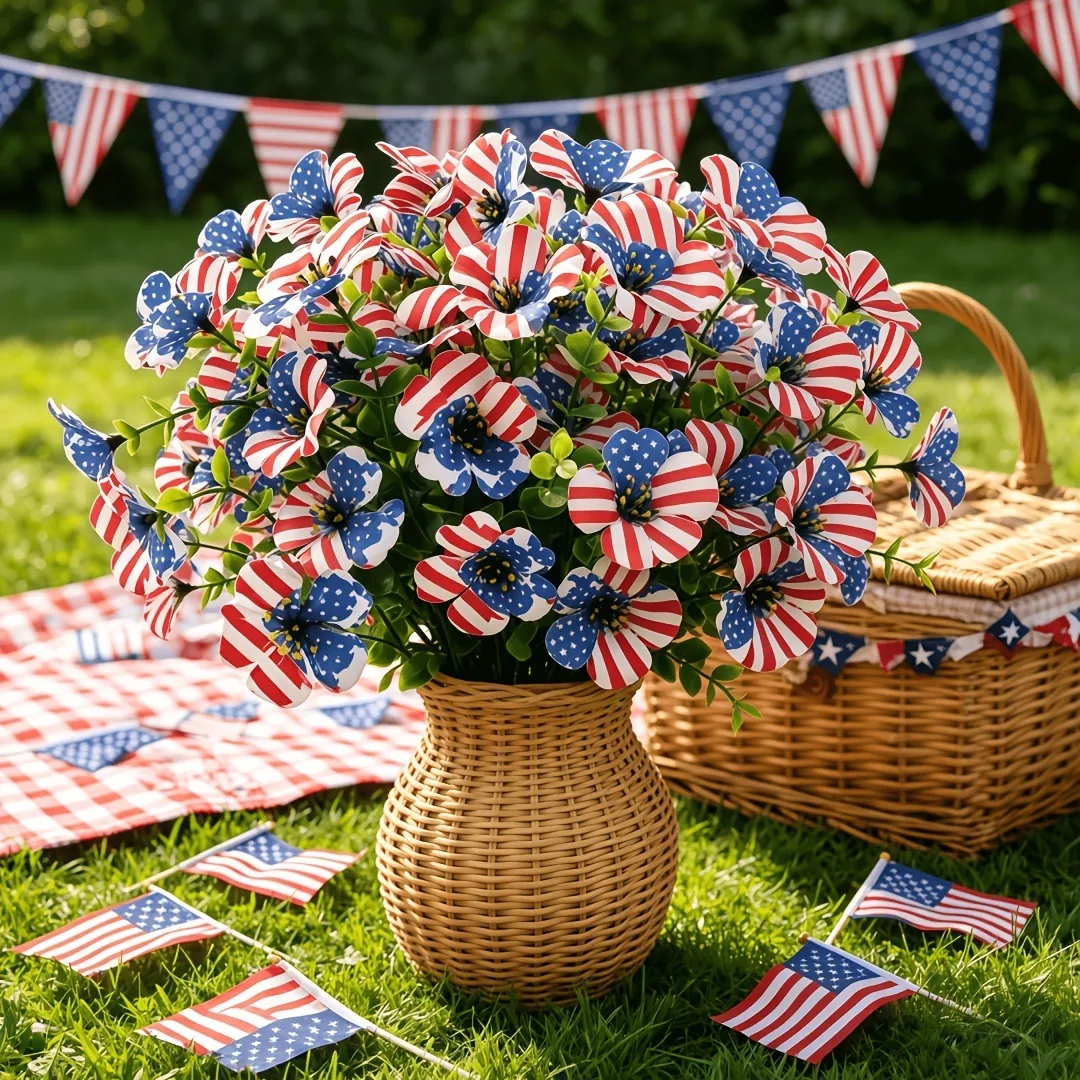 🔥4th of July Hot Sale 60% Off 🔥 UV Resistant Artificial Patriotic Flowers💐