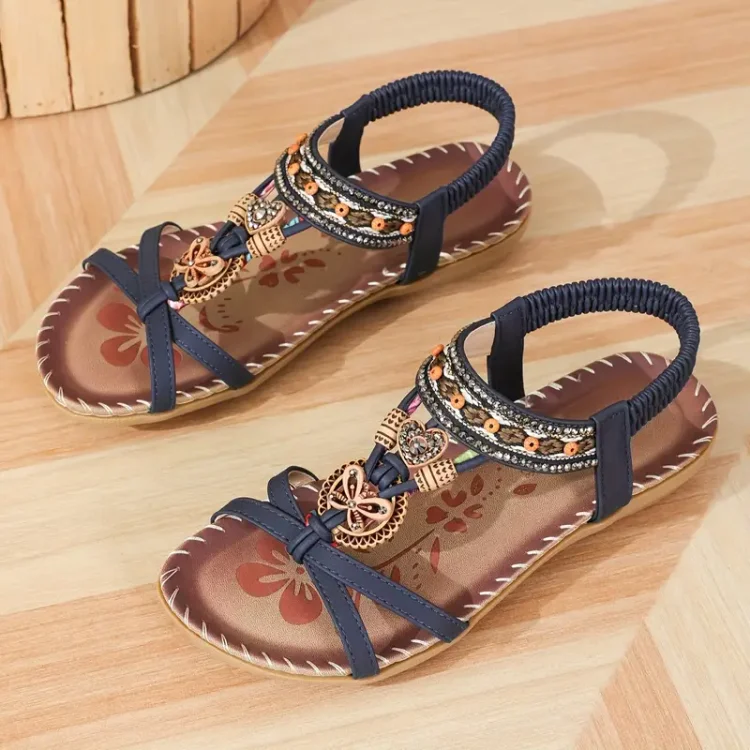 Sparkle Every Step of the Way! ✨Women's Elegant Rhinestone Butterfly Flat Sandals