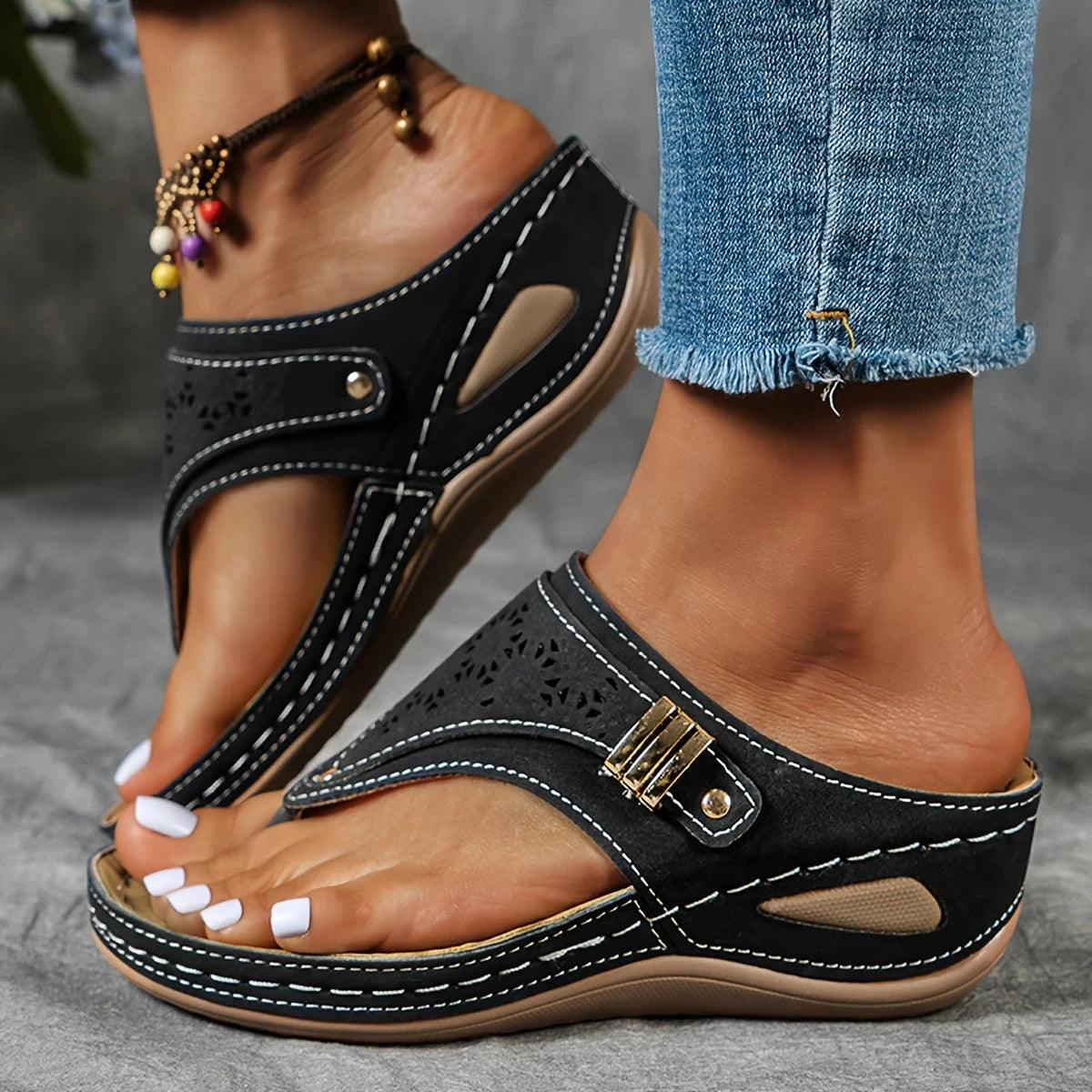 Orthopedic Hollow-Out Wedge Sandals