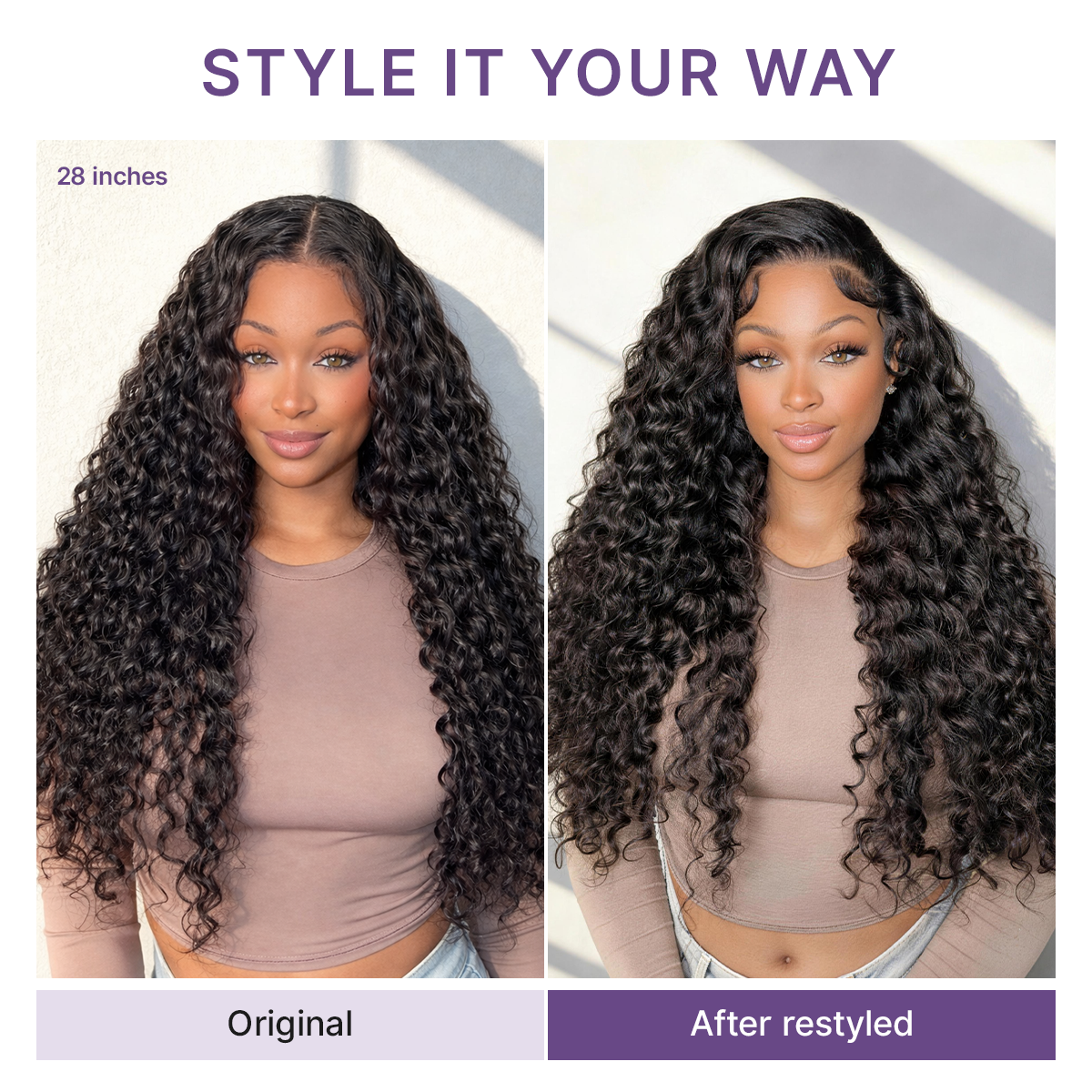 No Glue, No Fuss Water Wave Wig with Fluffy Natural Volume