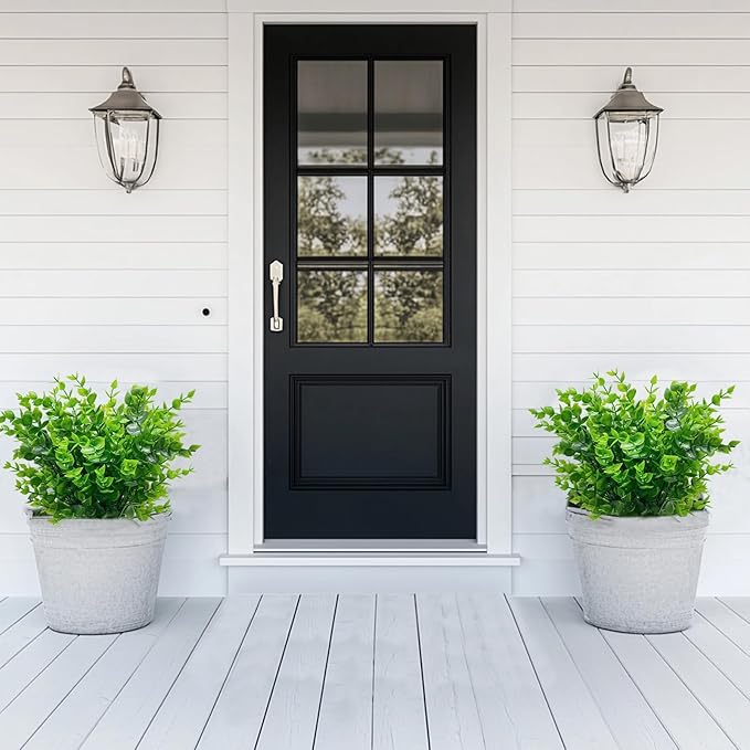20 Bundles Artificial Greenery Plants for Outdoors Spring Decor, UV Resistant Fake Plants Faux Eucalyptus Plastic Shrubs Boxwood Fake Flowers Gardens Home Patio Outsides Summer Decor(Green)