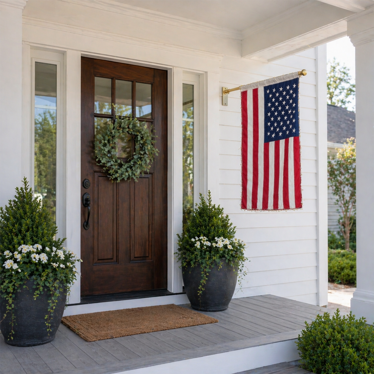 ⭐ Lighted Patriotic Porch Flag Decor for Front Door Display