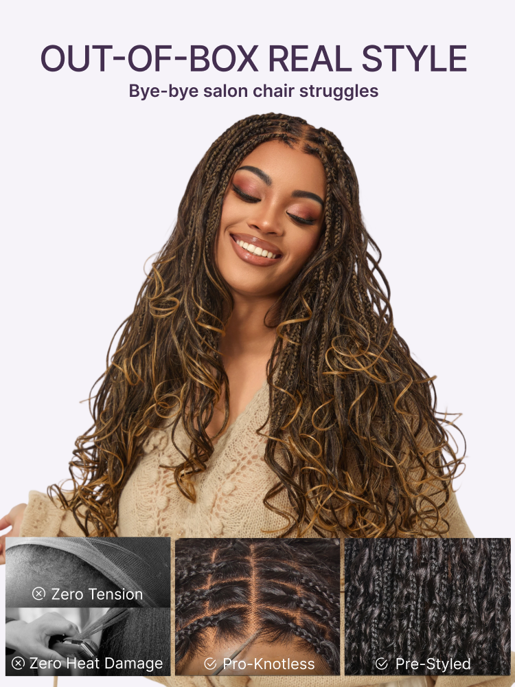 HD Lace Knotless Braid Wig That Looks Like Real Scalp