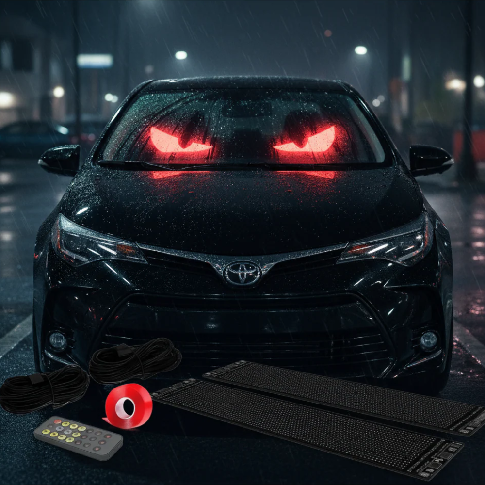App-Controlled LED Car Eyes for Custom Window Displays