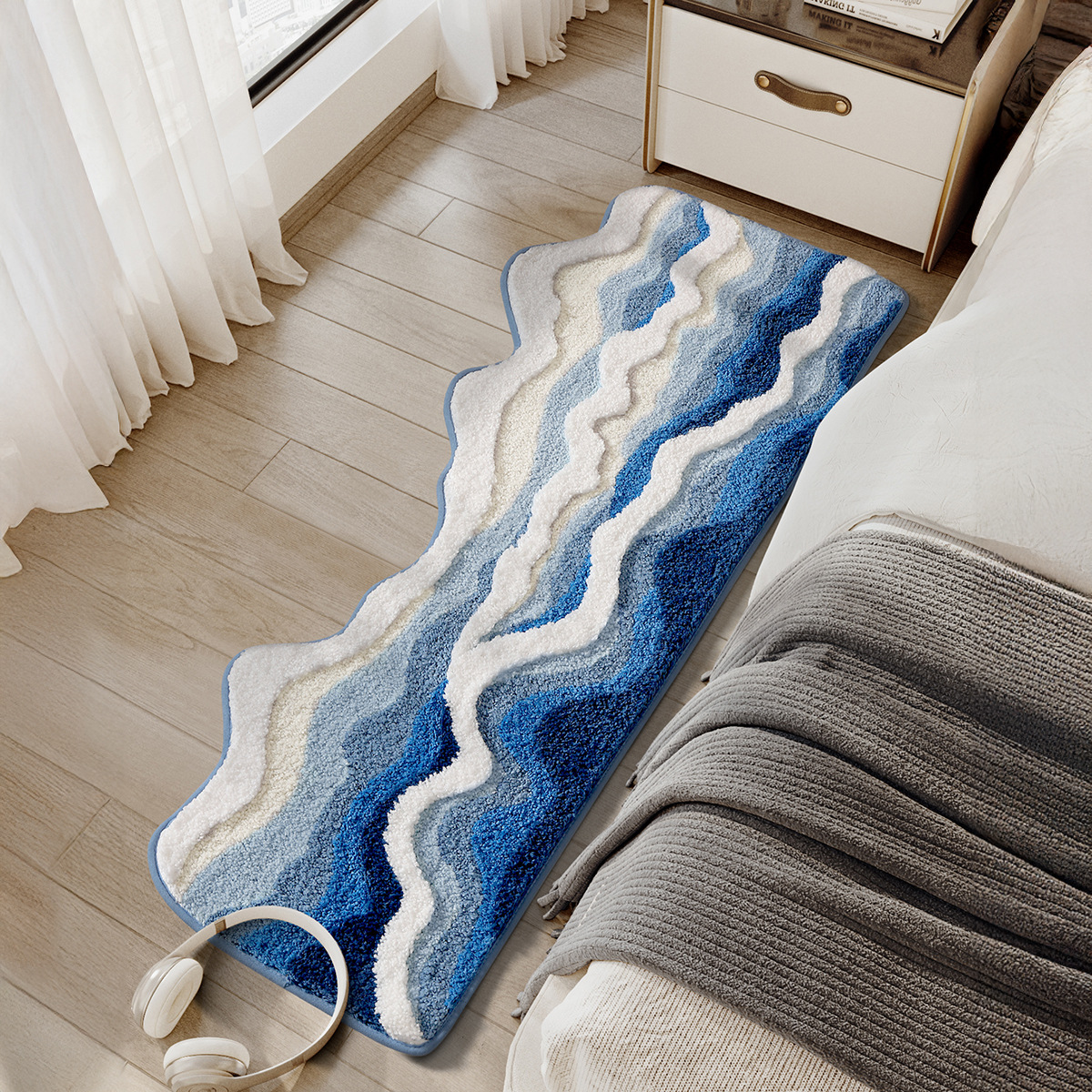 🔥 Last Day 45% OFF - Rolling Waves Faux Cashmere Non-Slip Bath Rug