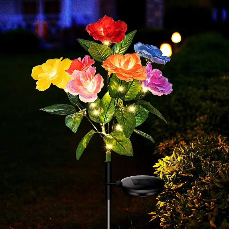 🎁☀️2026 NEW Solar Simulated Garden Lights,upgraded solar panels, IP44 dustproof and waterproof