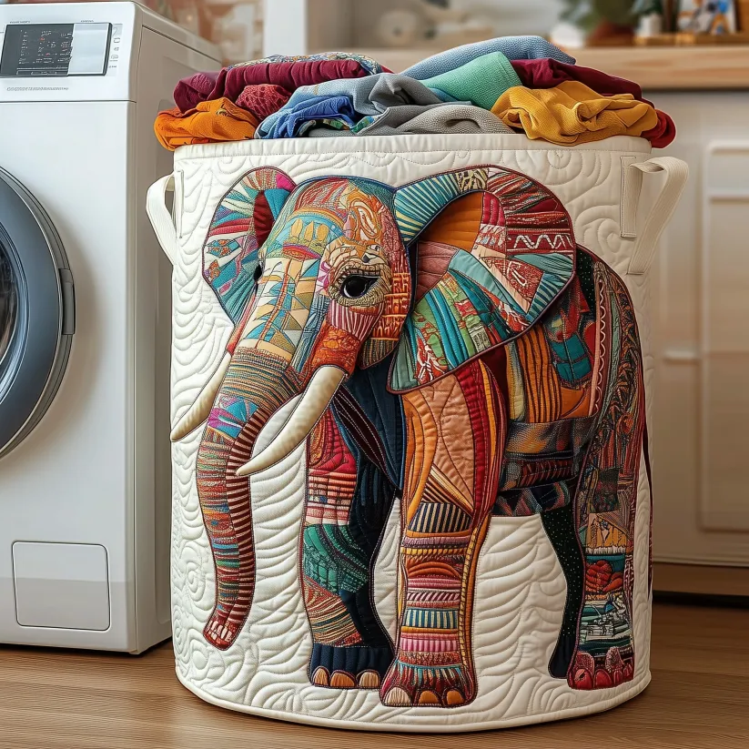 Hot Seller Quilted Laundry Basket | Animals oceans  forests