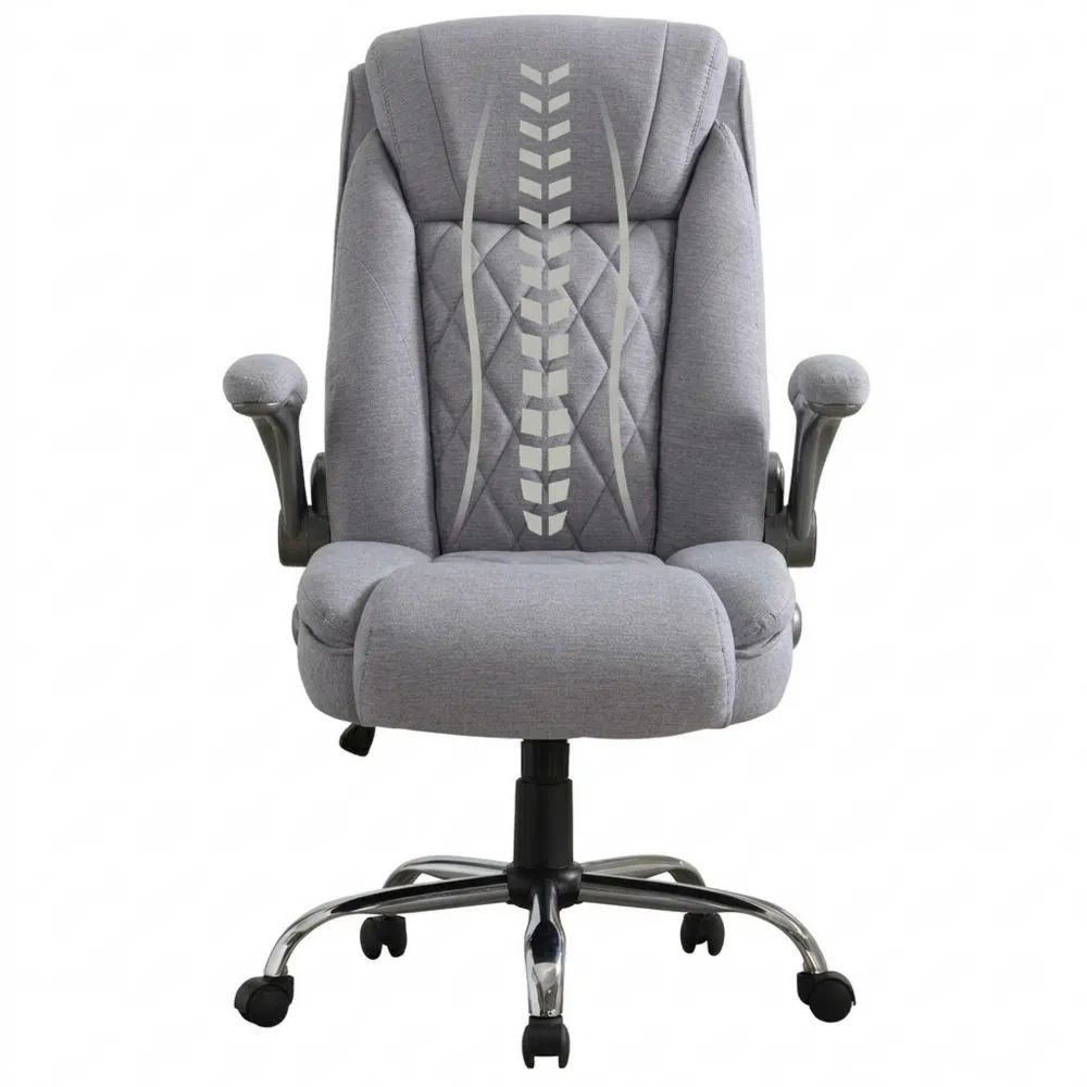 Ergonomischer Schreibtischstuhl mit hoher Rückenlehne und klappbaren Armlehnen