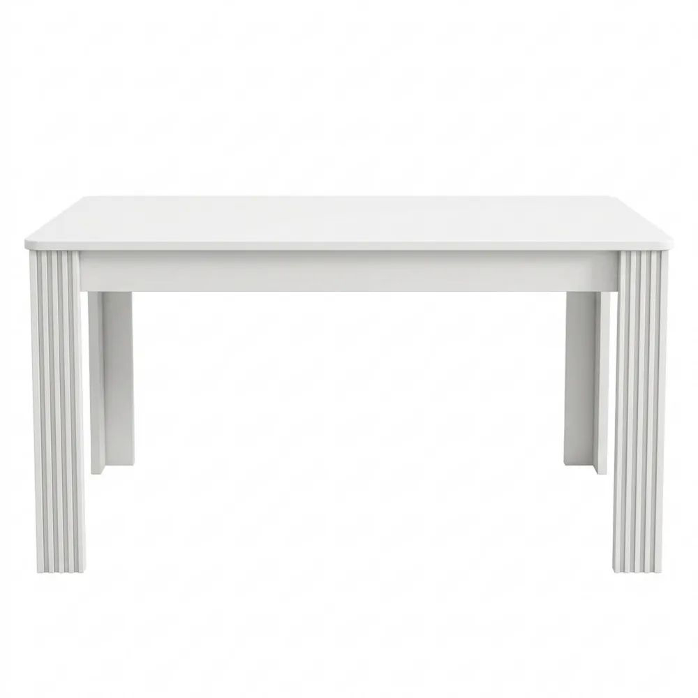 Moderner Rechteckiger Esstisch aus Holz für Wohnzimmer und Esszimmer, Weiß, 116 x 65 x 75 cm