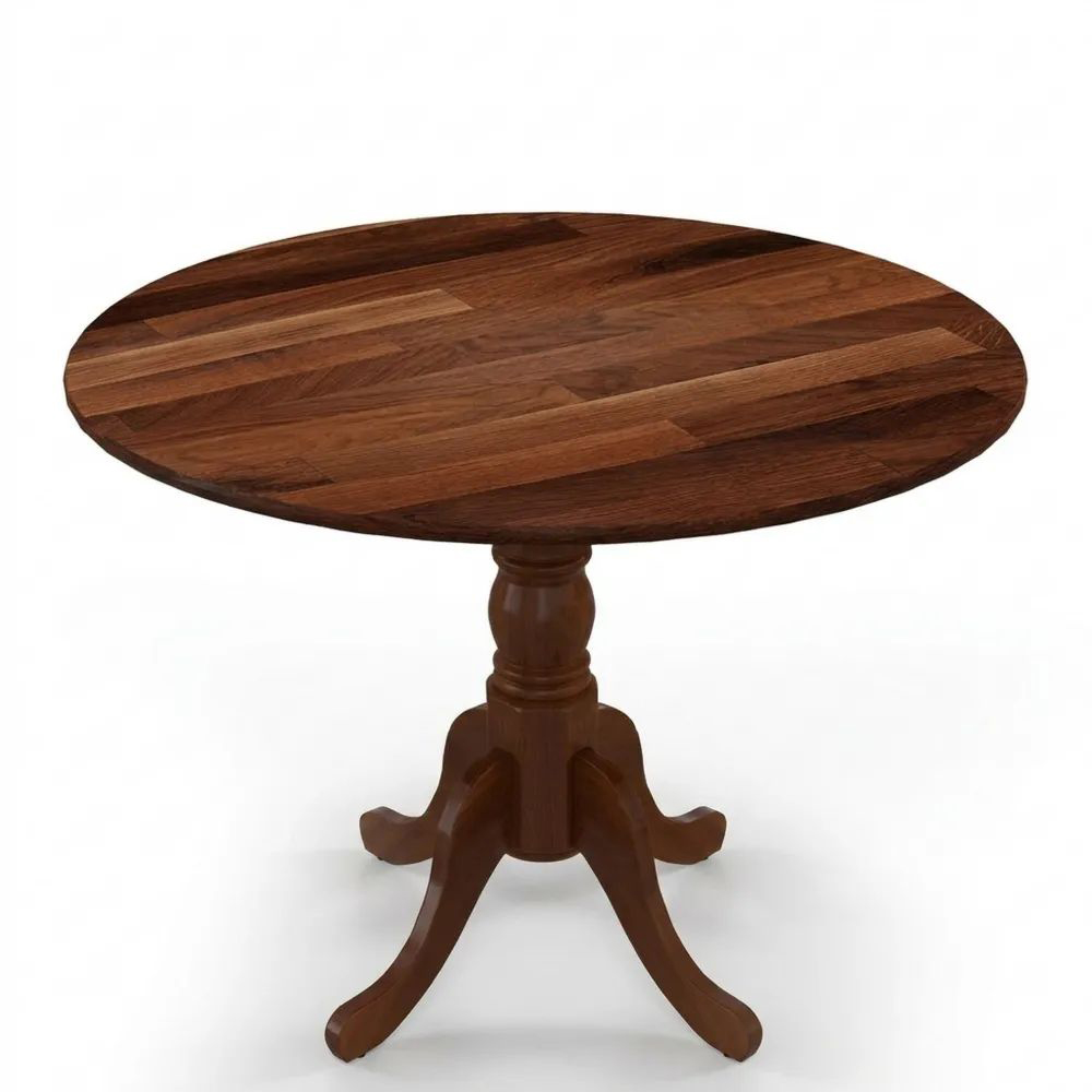 Runder Esstisch aus Massivholz für 4 Personen, Walnuss, 100 cm