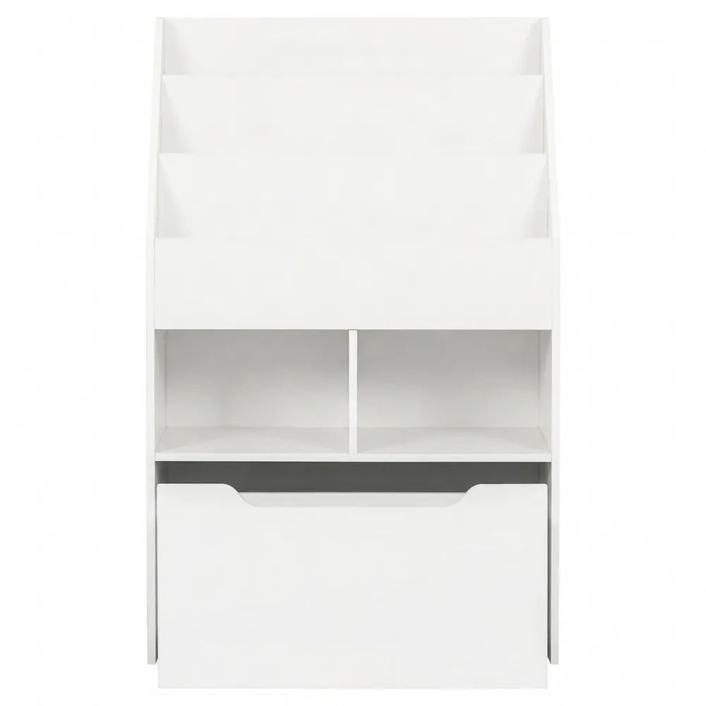 Praktisches Kinderregal mit Schublade und Fächern, für Spiel- und Kinderzimmer, Weiß