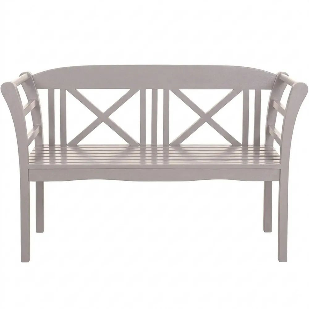 Wetterfeste Gartenbank Mahagoni Weiß 2-Sitzer