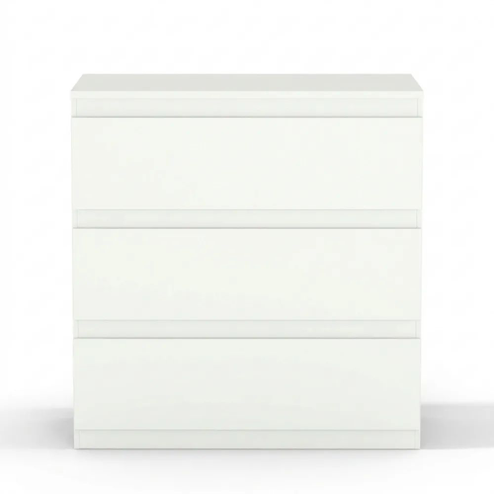 Mehrzweck-Kommode mit 3 Schubladen, Weiß, 70x40x75 cm, Wohnzimmer & Schlafzimmer