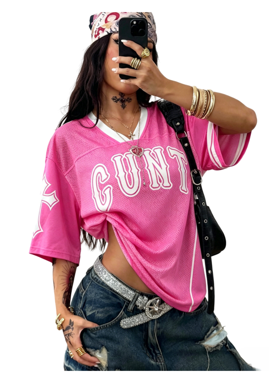 Cunt Y2K Crop Sport Jersey Shirts