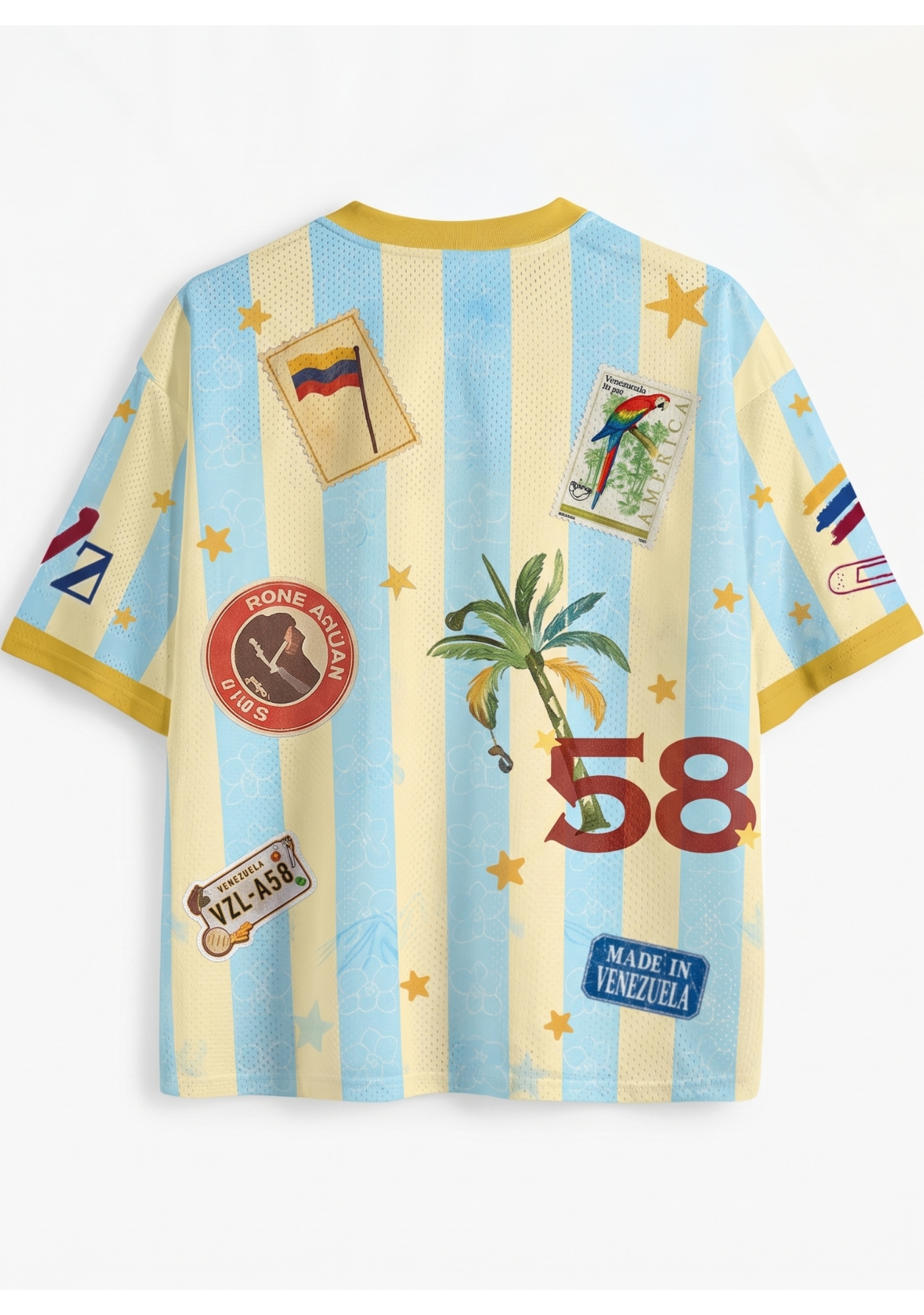 Venezuela Travel Stamp Star Graphic Mesh Jersey Shirts