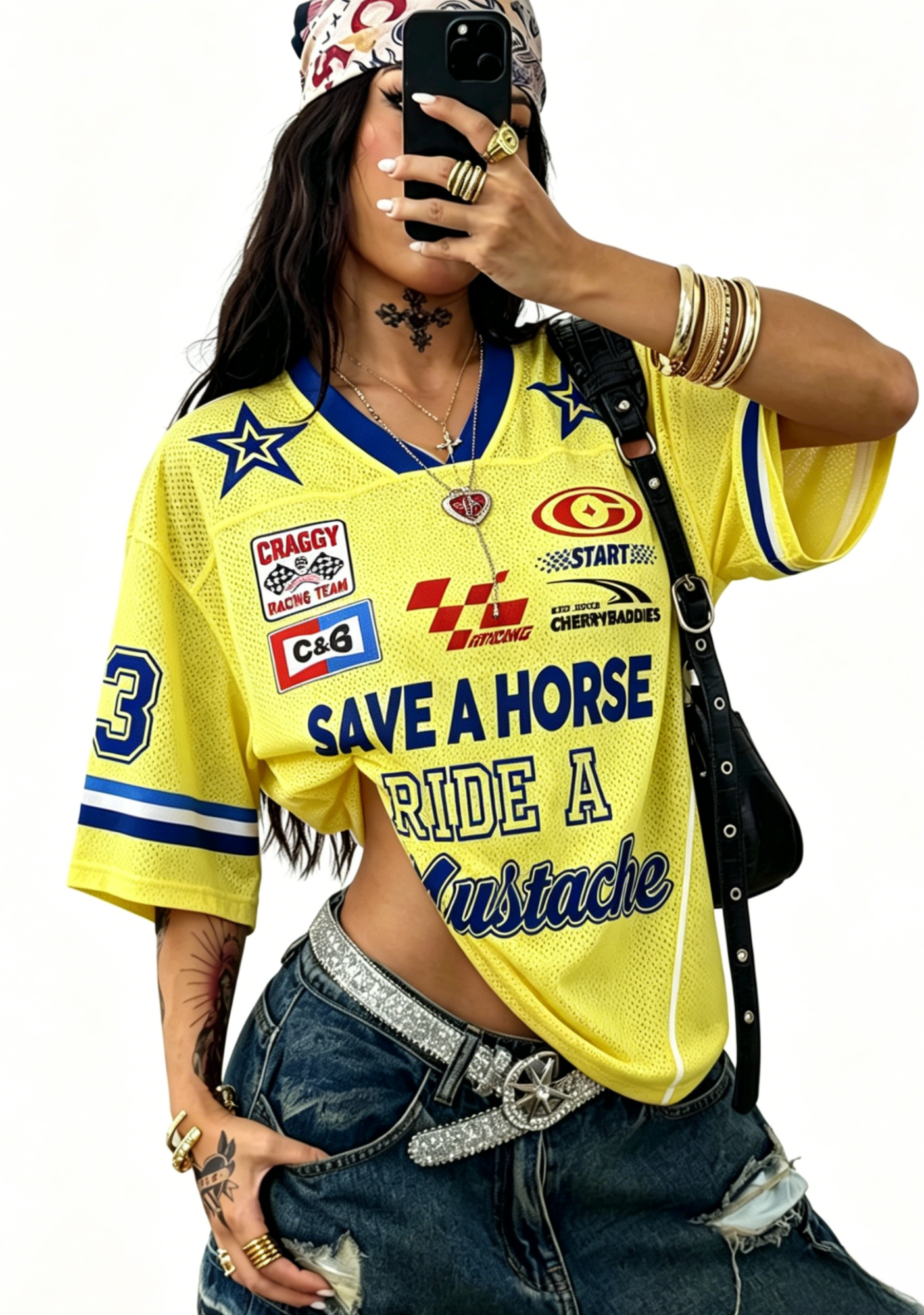 Save a Horse Y2K Crop Sport Jersey Shirts