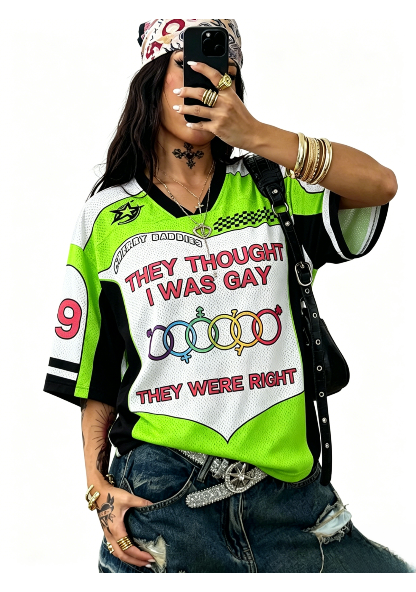L WAS GAY Y2K Crop Sport Jersey Shirts