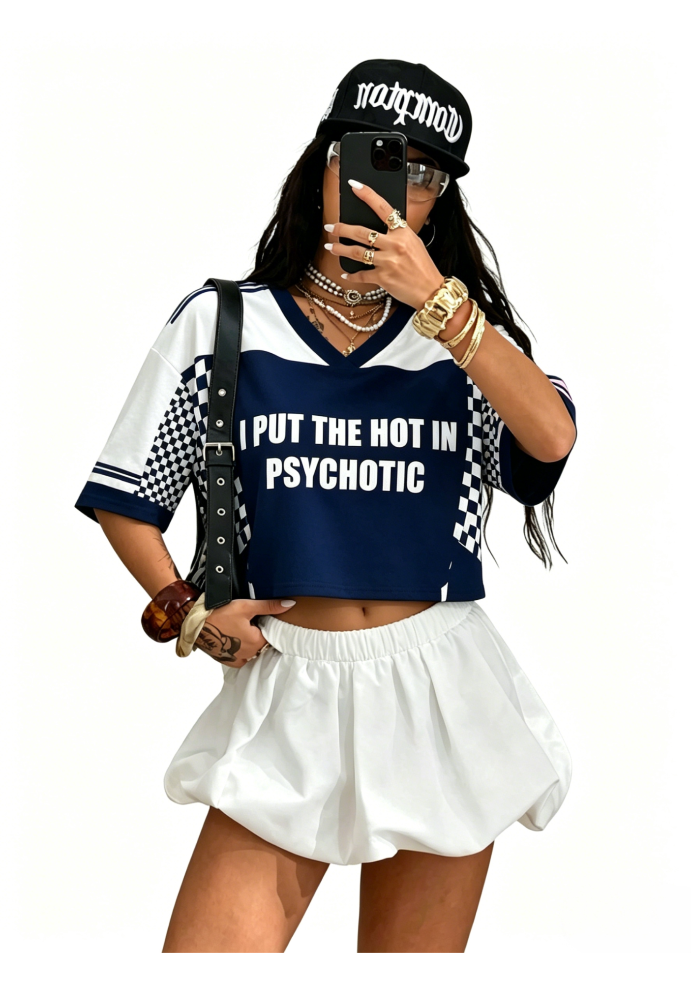 I Put The Hot In Psychotic Y2K Crop Sport Jersey Shirts