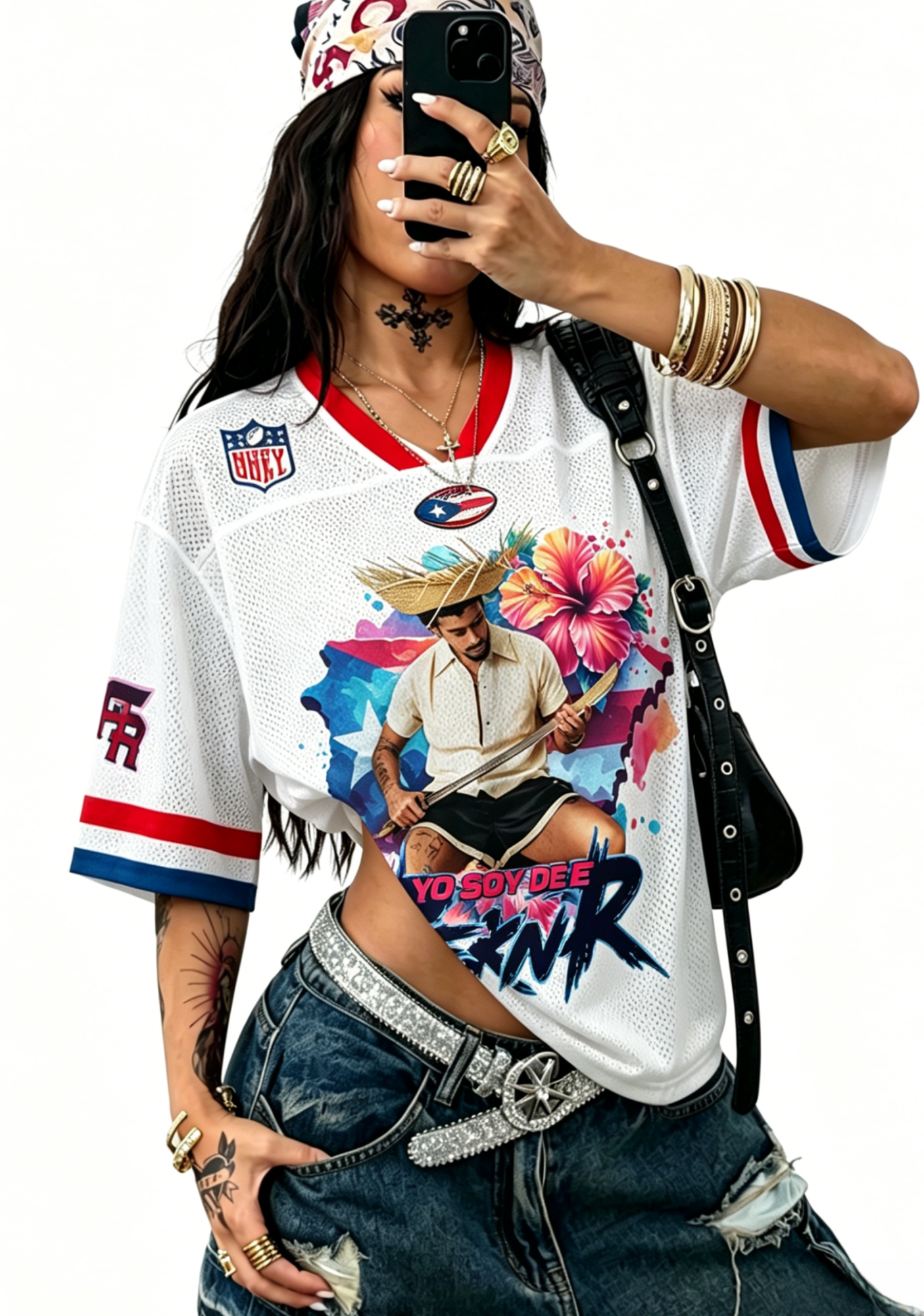 Bad Bunny Y2K Crop Sport Jersey Shirts