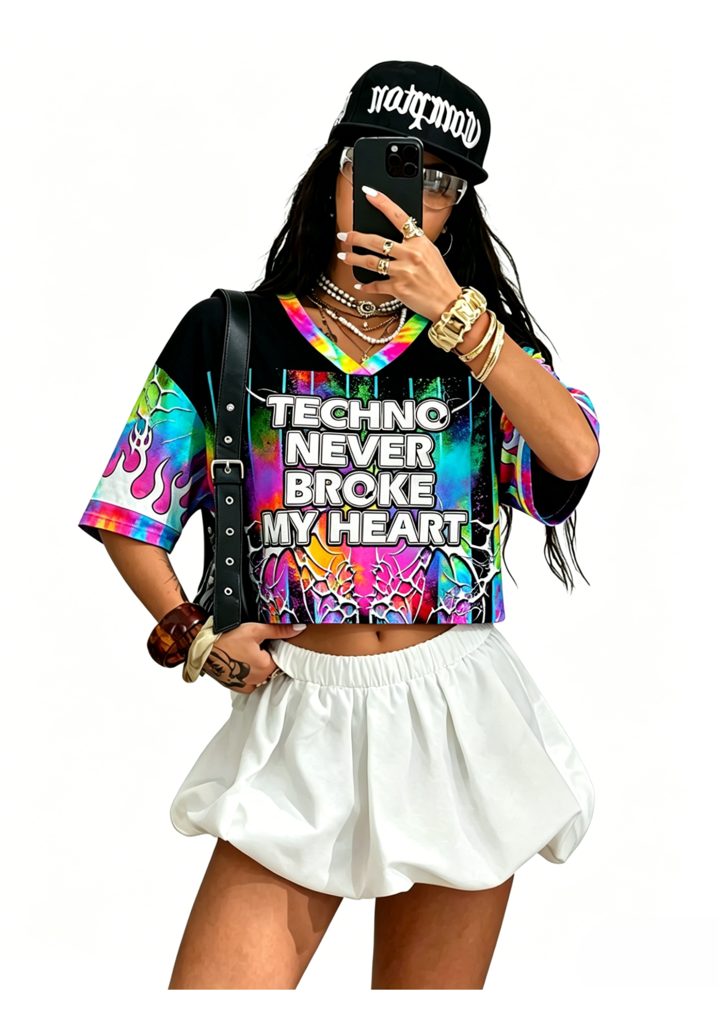 Techno Never Broke My Heart Y2K Crop Sport Jersey Shirts