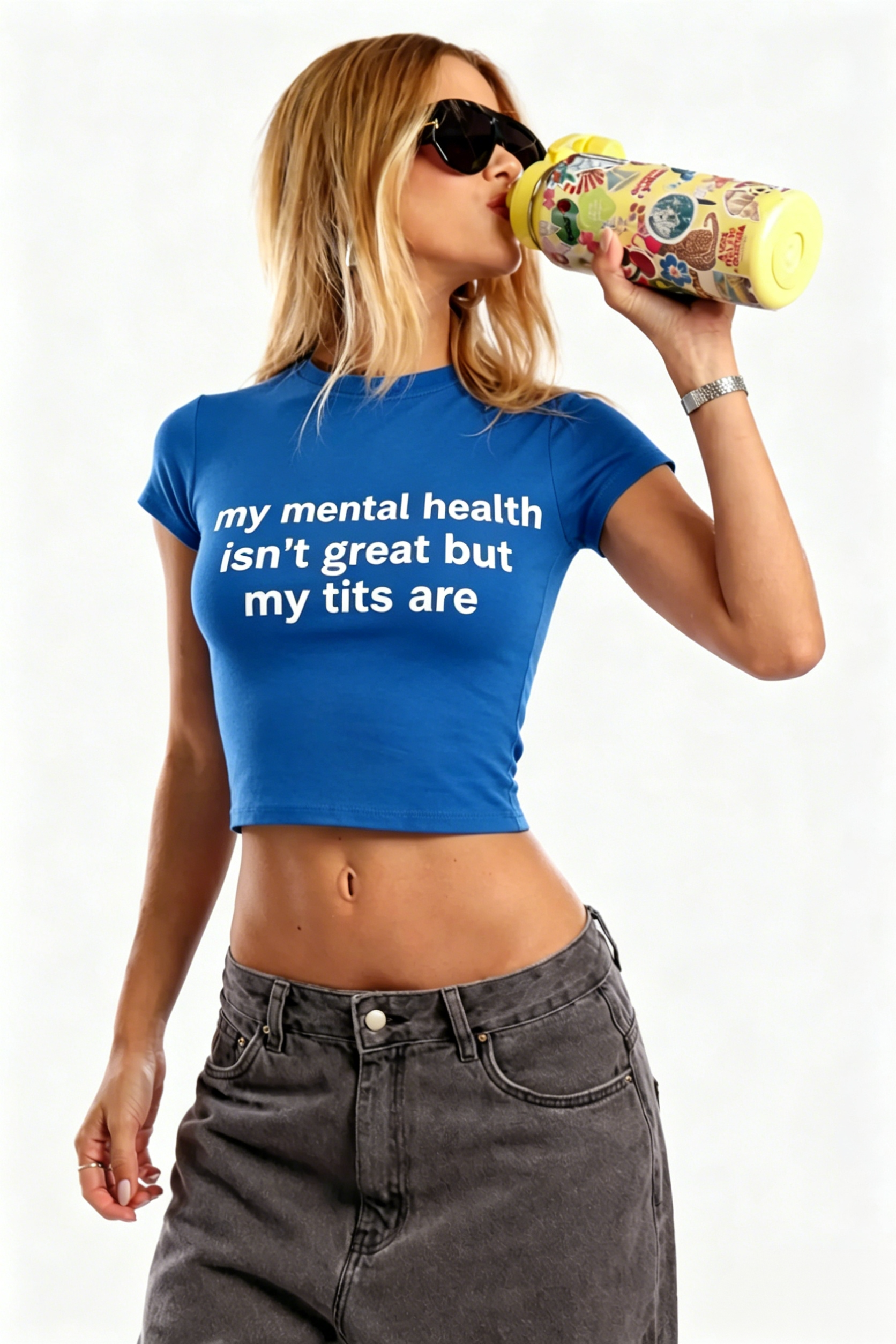 My Mental Health Isn't Great But My Txxs Are Y2K Baby Tee