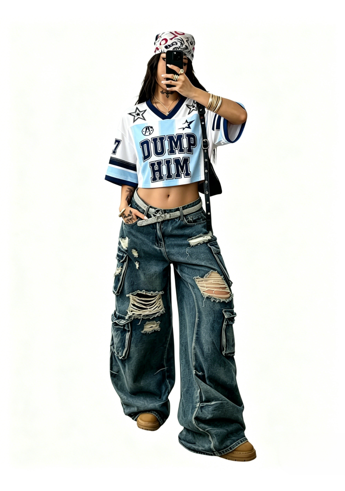 Dump him Y2K Crop Sport Jersey Shirts