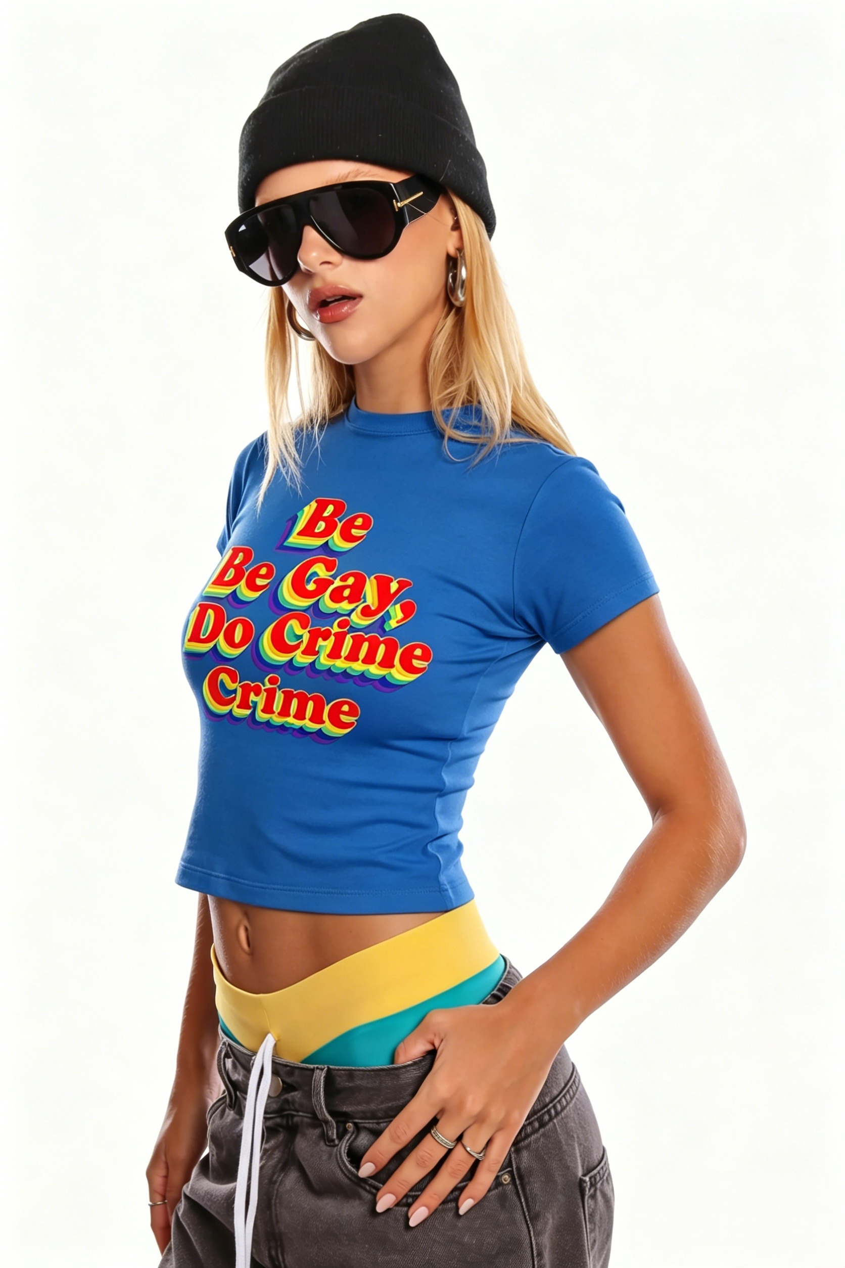Be Gay Do Crime Y2K Baby Tee
