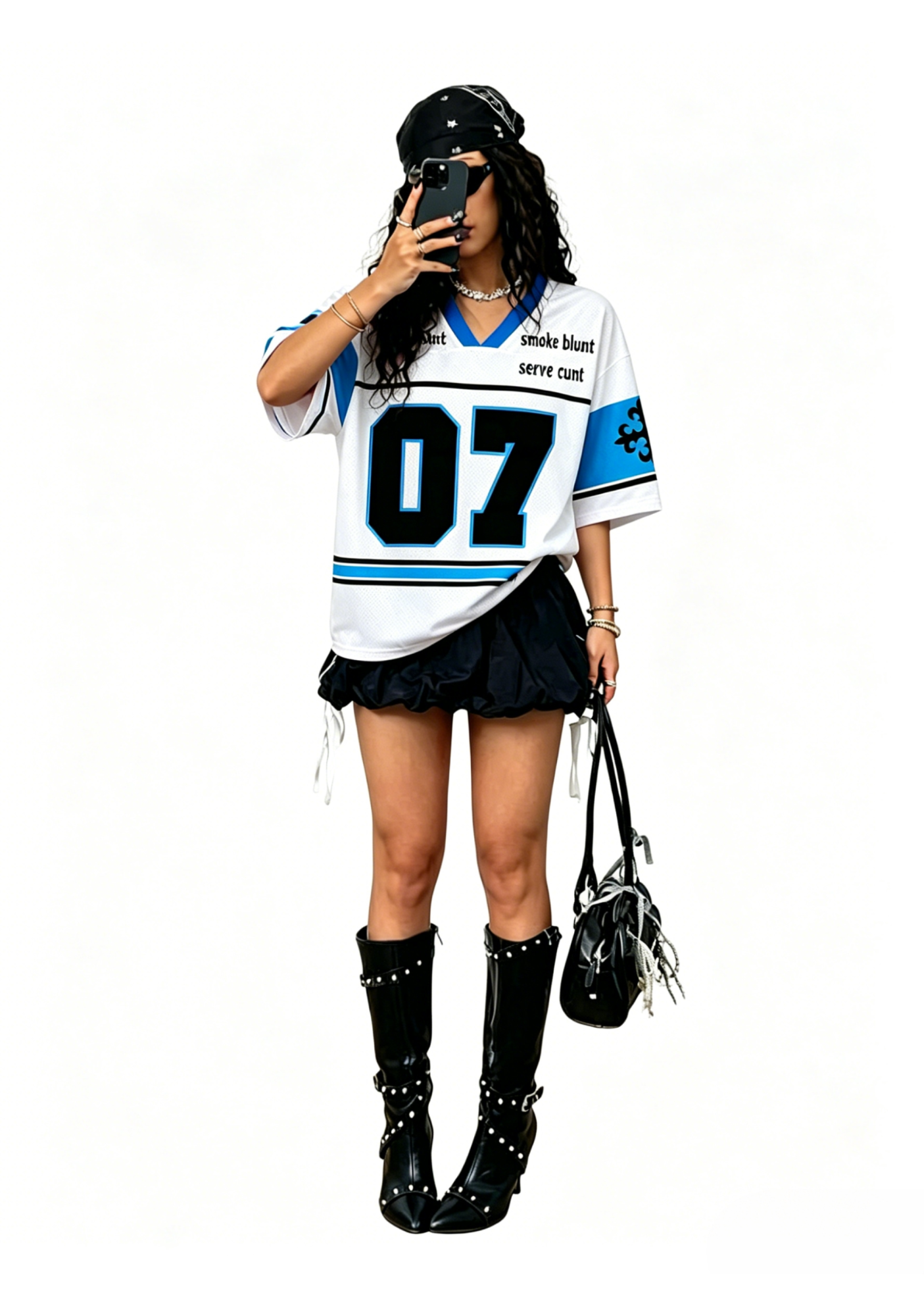 Smoke blunt Y2K Crop Sport Jersey Shirts