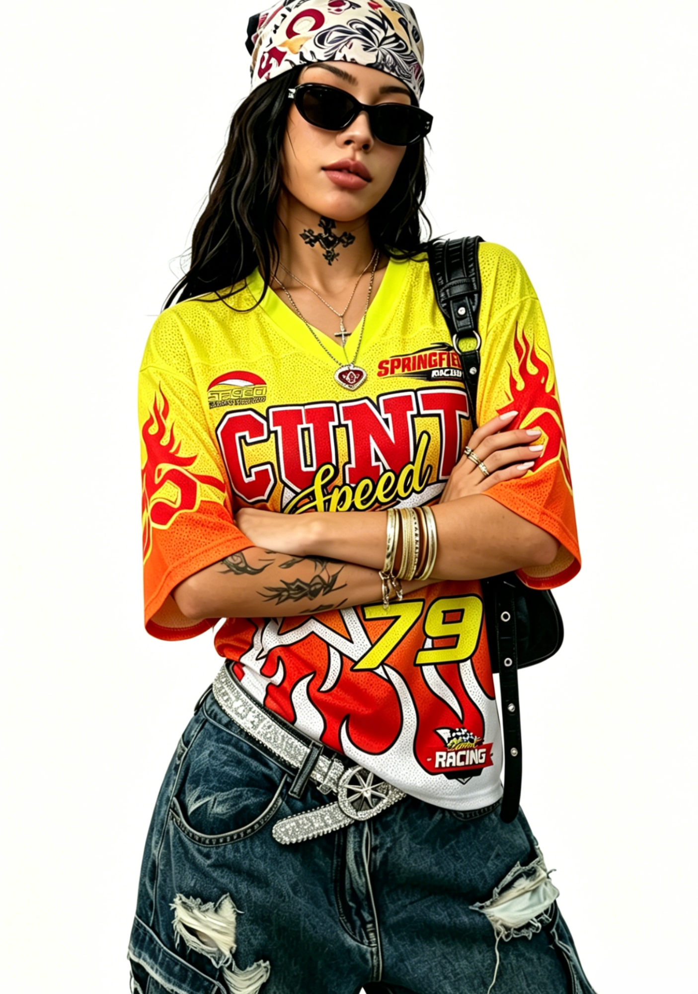 Cunt Y2K Crop Sport Jersey Shirts