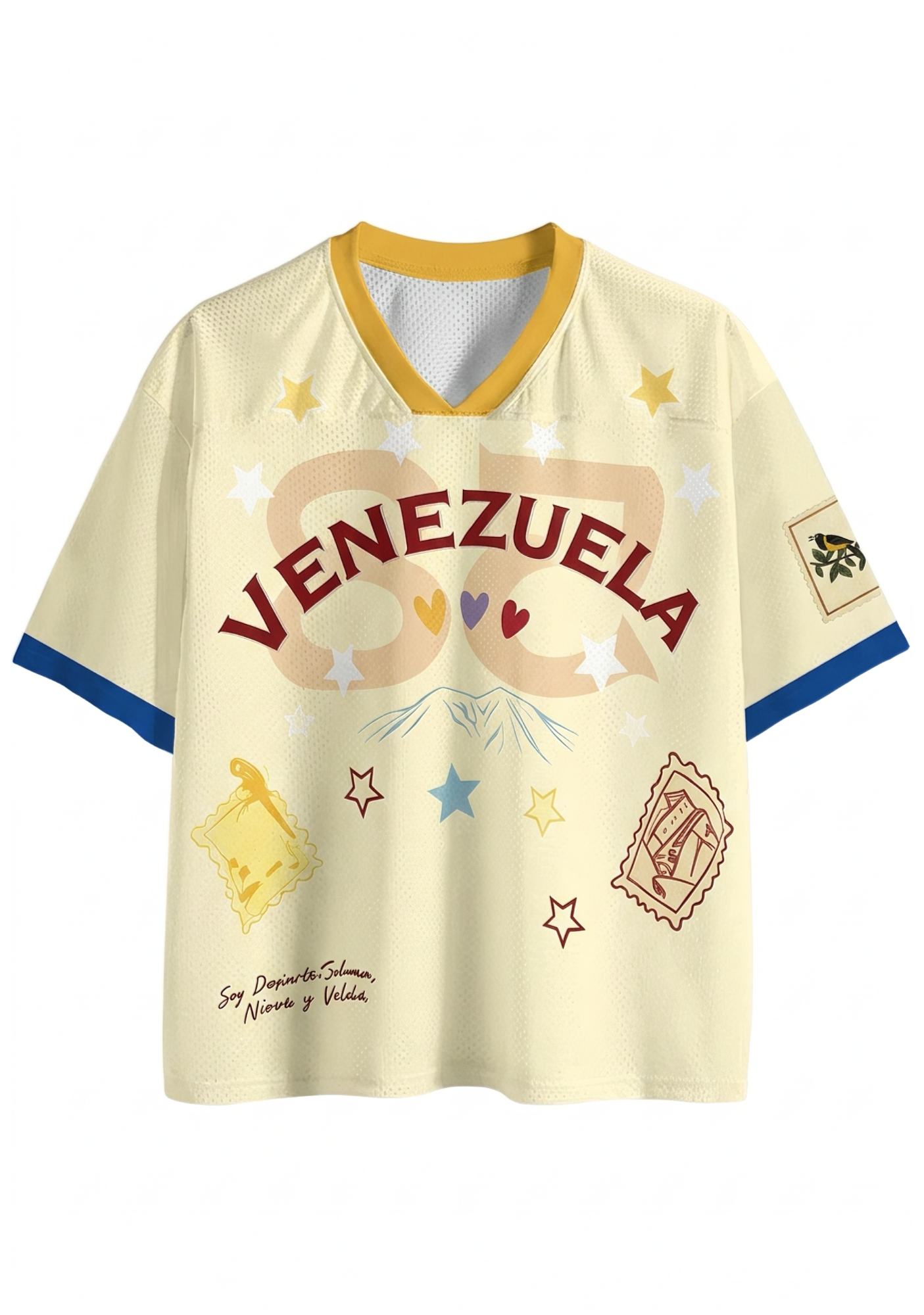 Venezuela Travel Stamp Star Graphic Mesh Jersey Shirts