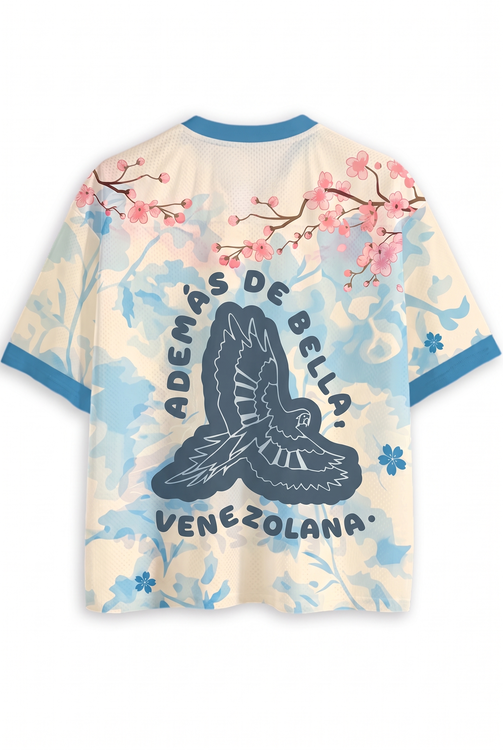 Venezuela Cherry Blossom Floral Mesh Jersey Shirt