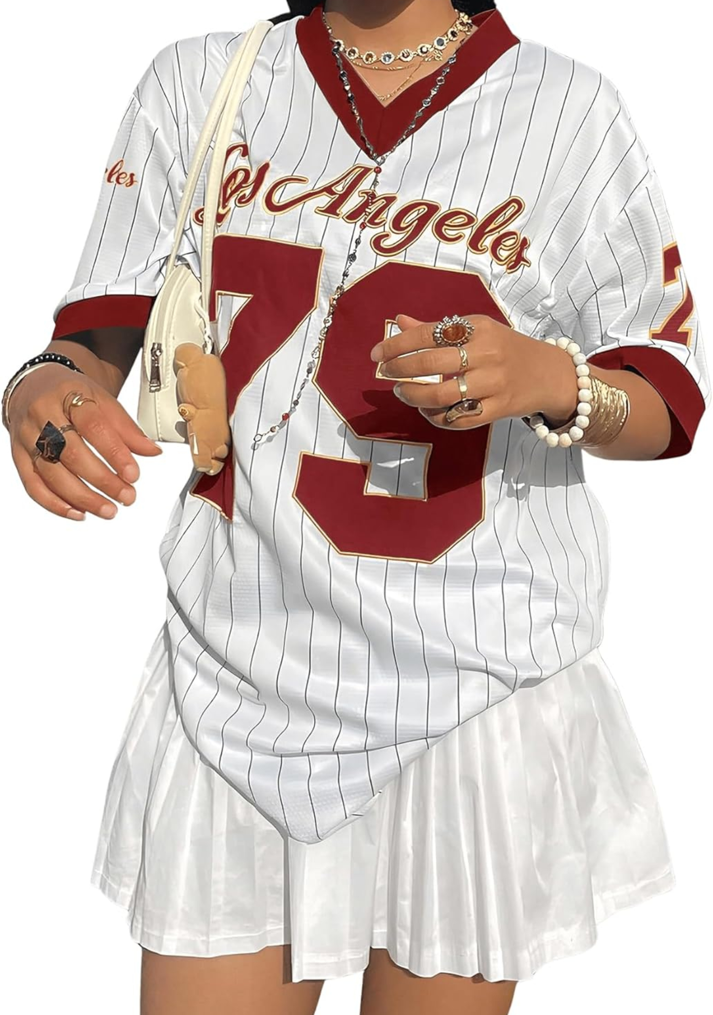Los Angeles Stripe Y2K Jersey Shirt