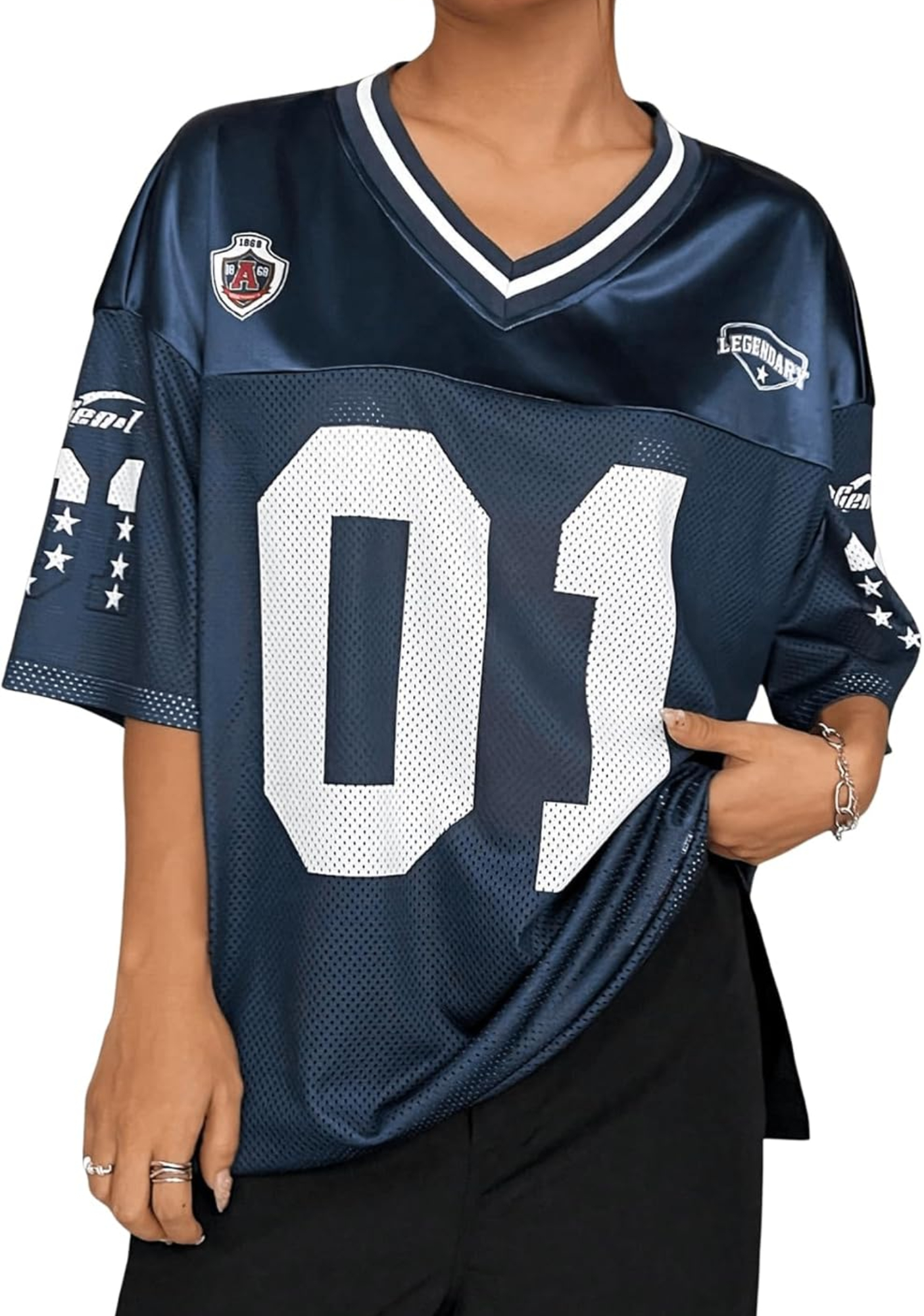 Women's Jersey Shirts Oversized Streetwear Top