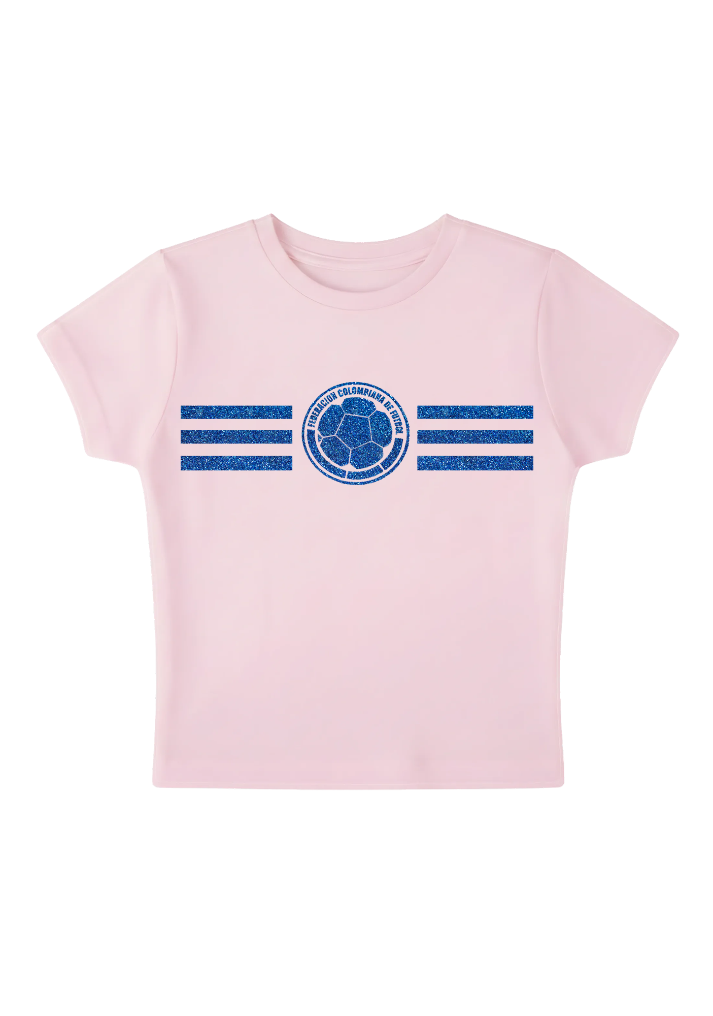Colombia Football Blue Glitter Y2K Baby Tee