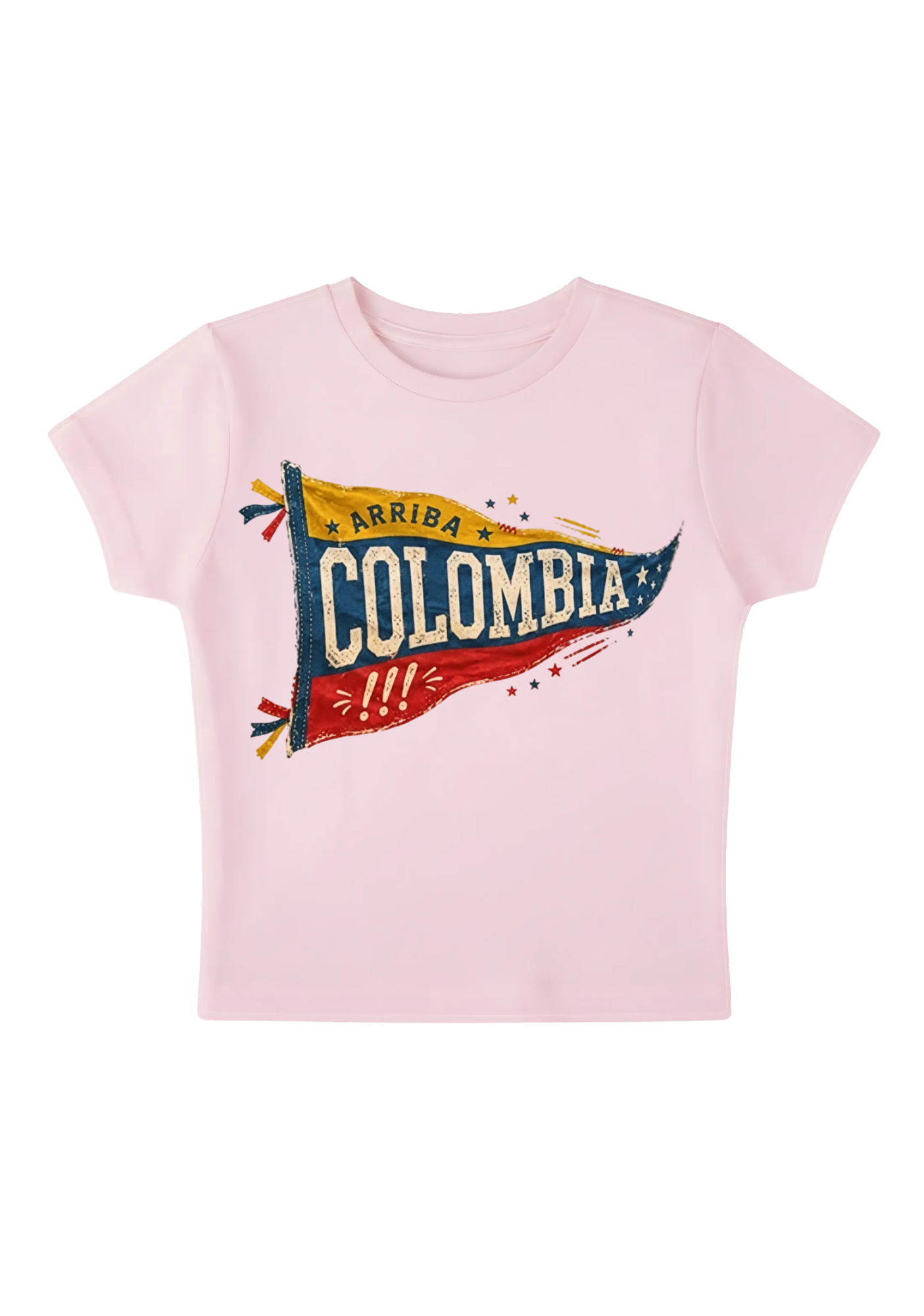 Arriba Colombia Vintage Flag Y2K Baby Tee