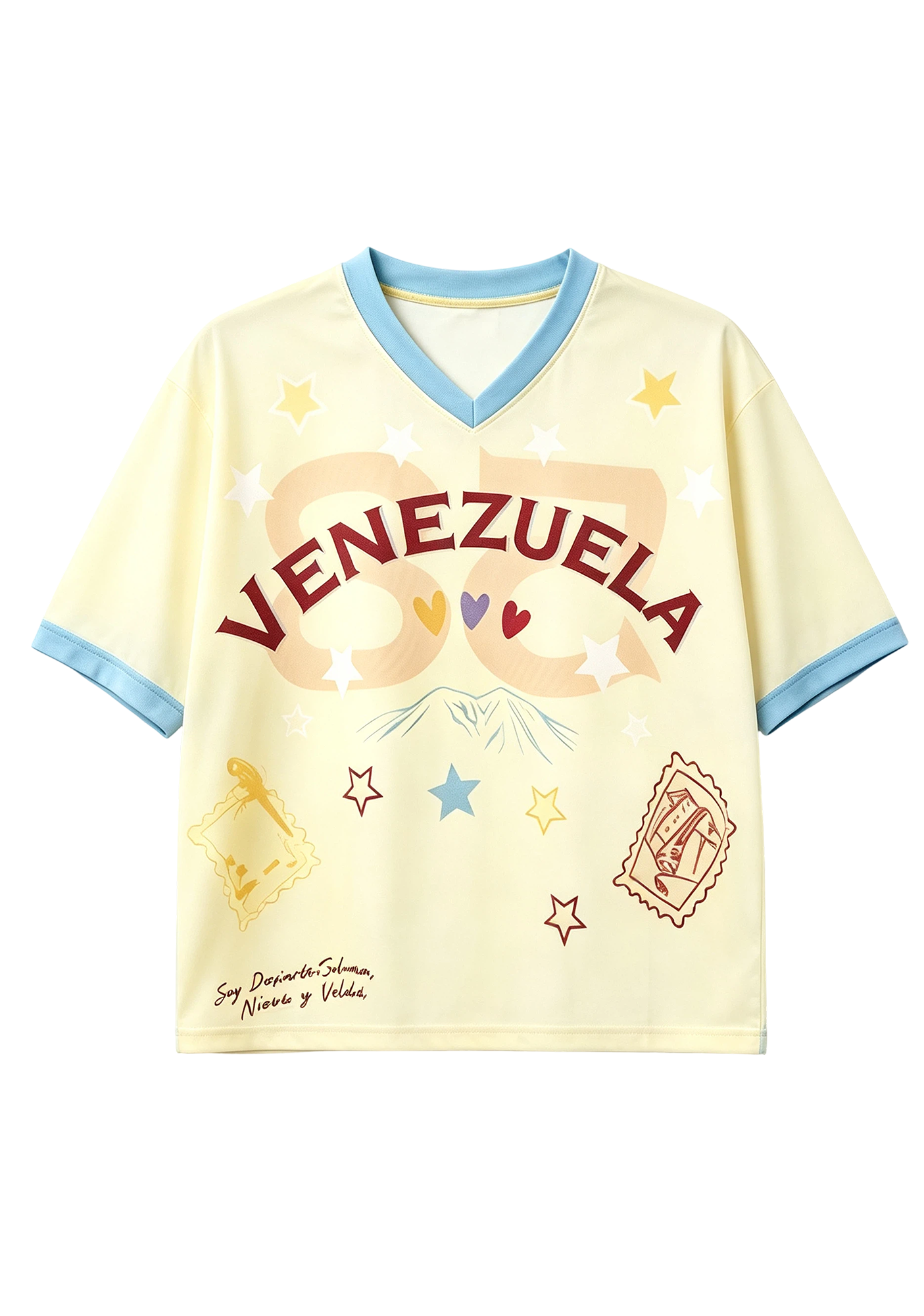 Venezuela Travel Stamp Star Graphic Mesh Jersey Shirts