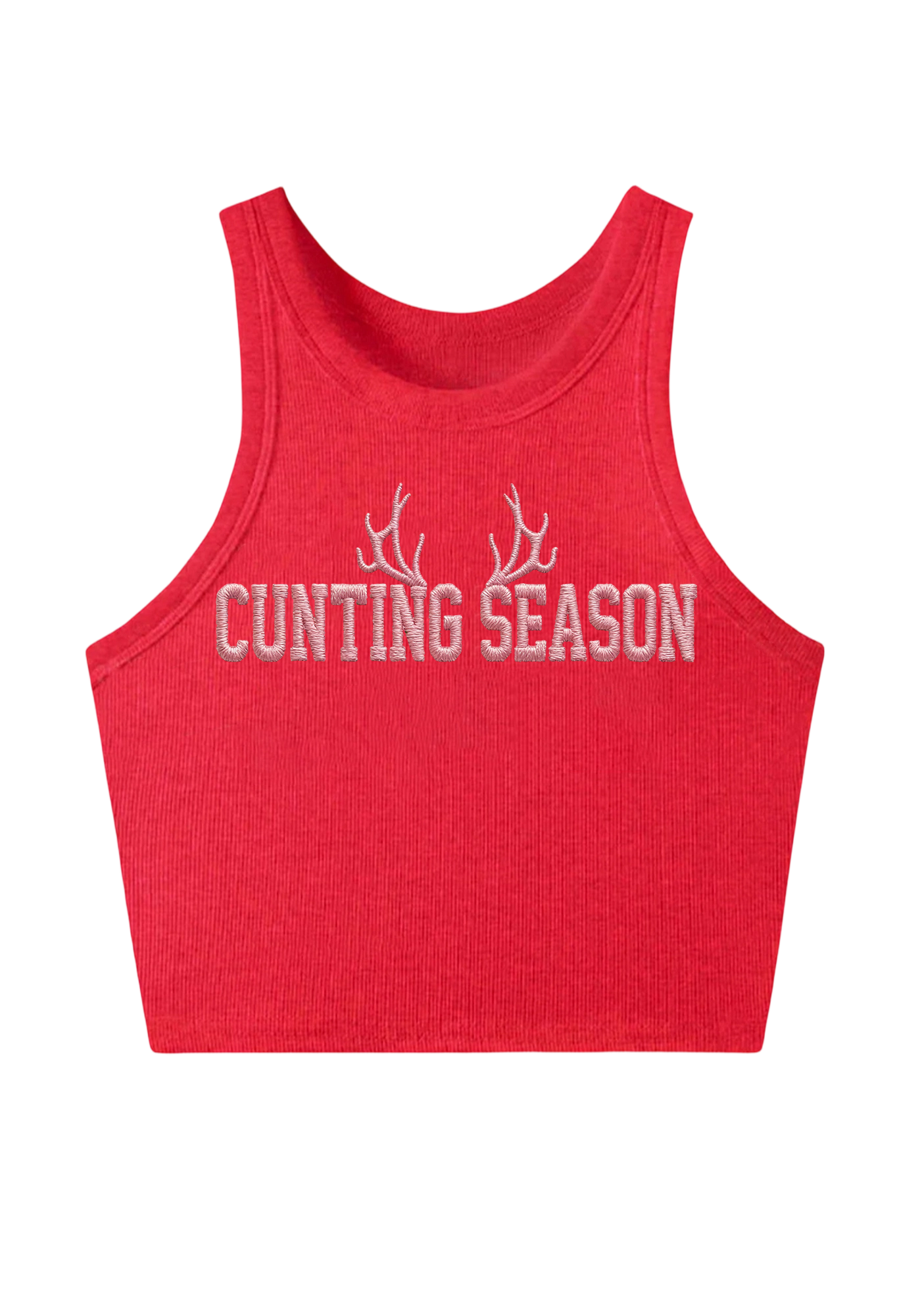 Cunting Season Embroidery Y2K Crop Tank Top