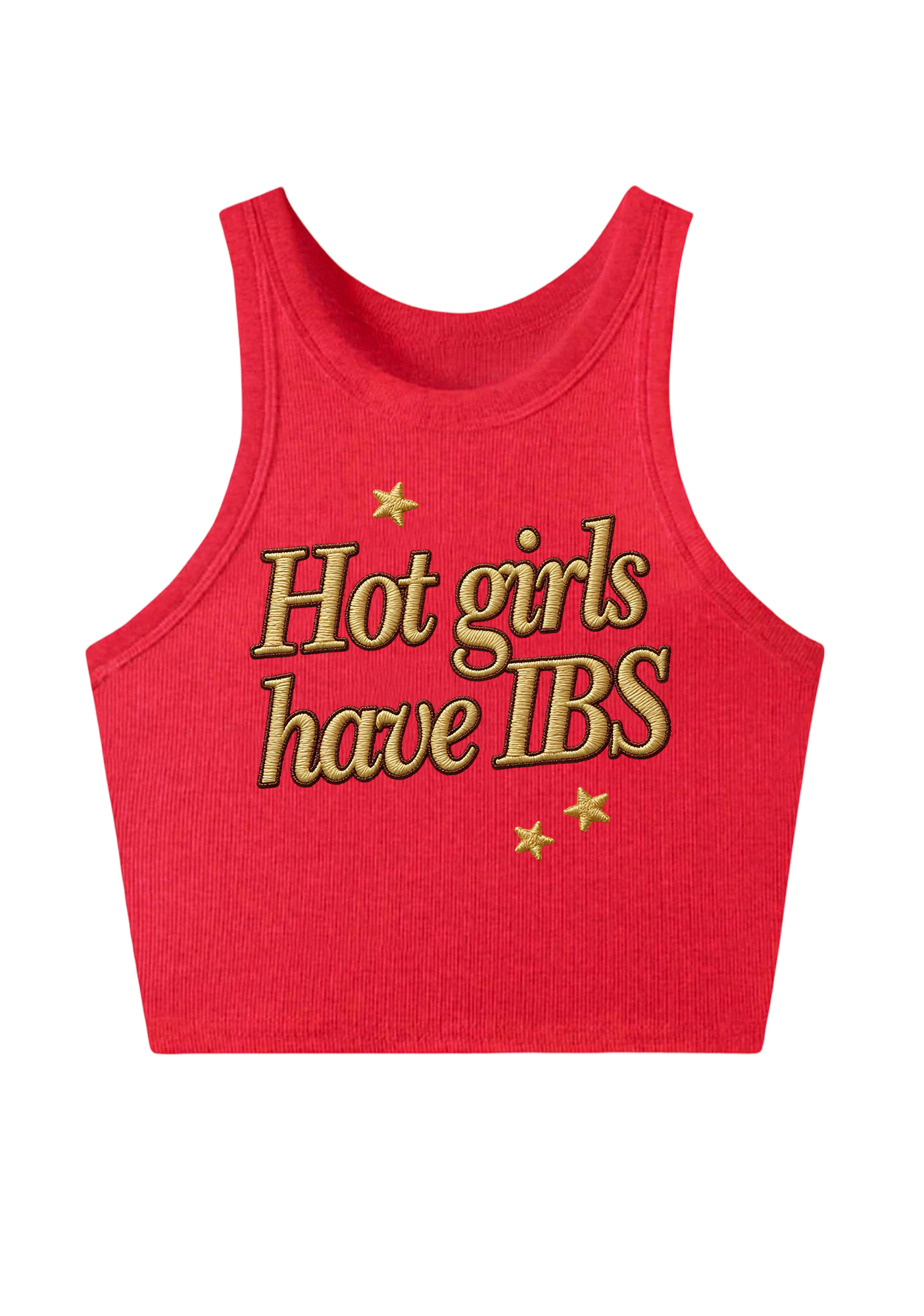 Hot Girls Embroidery Y2K Crop Tank Top