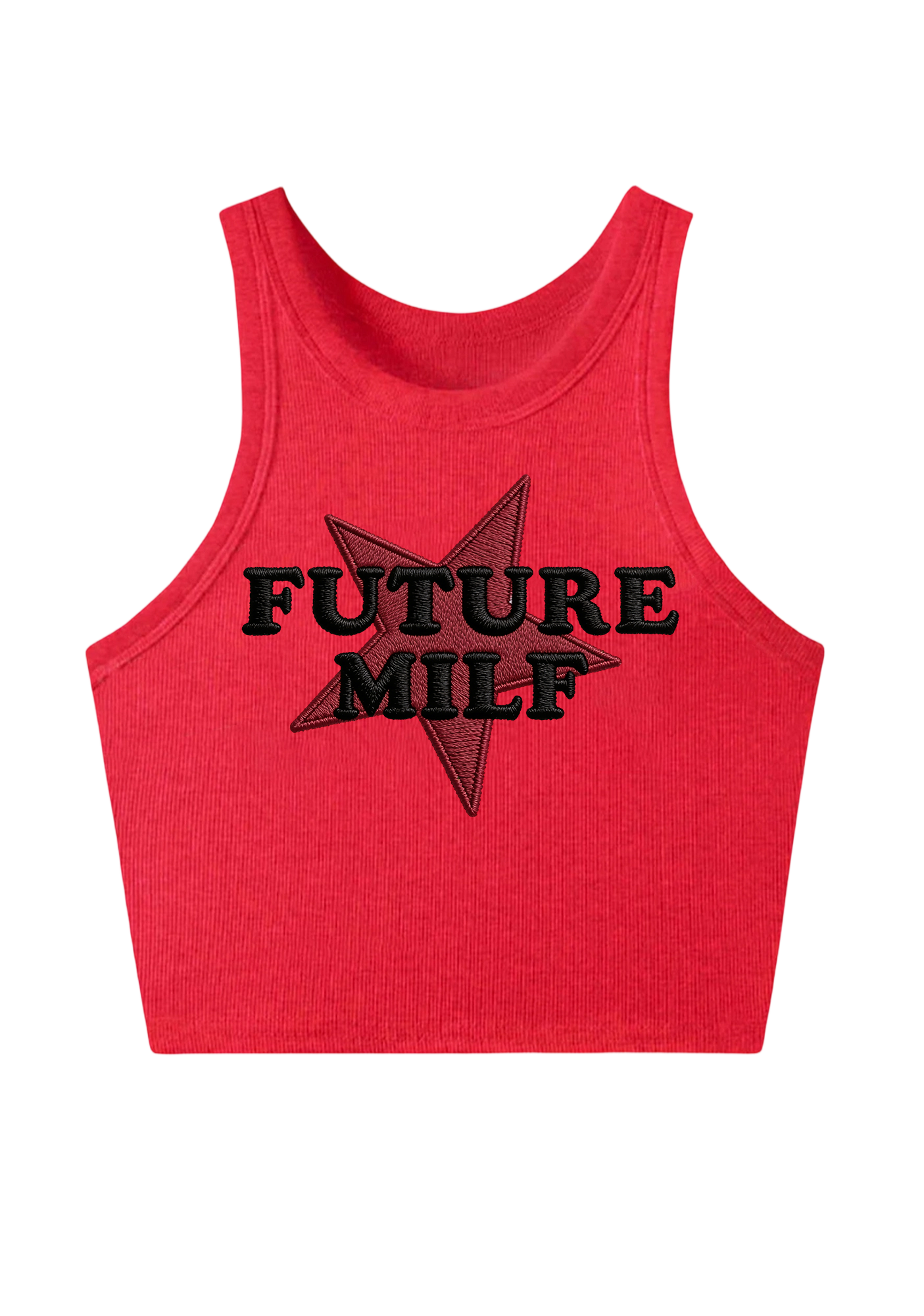Future Milf Embroidery Y2K Crop Tank Top