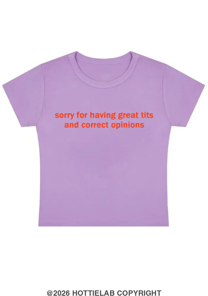 Sorry For Having Great Tits Y2k Baby Tee