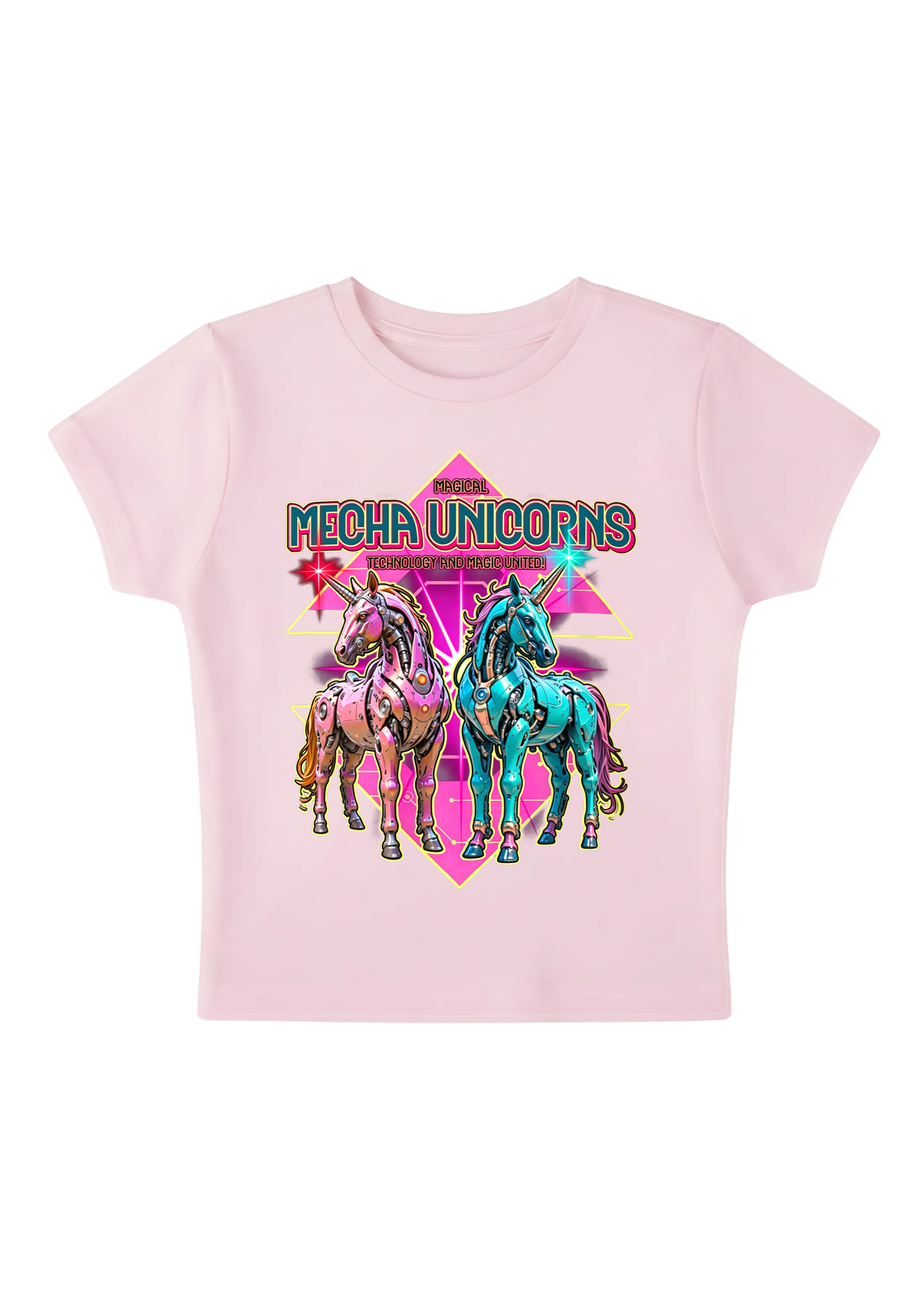 Magical Mecha Unicorns Y2K Baby Tee