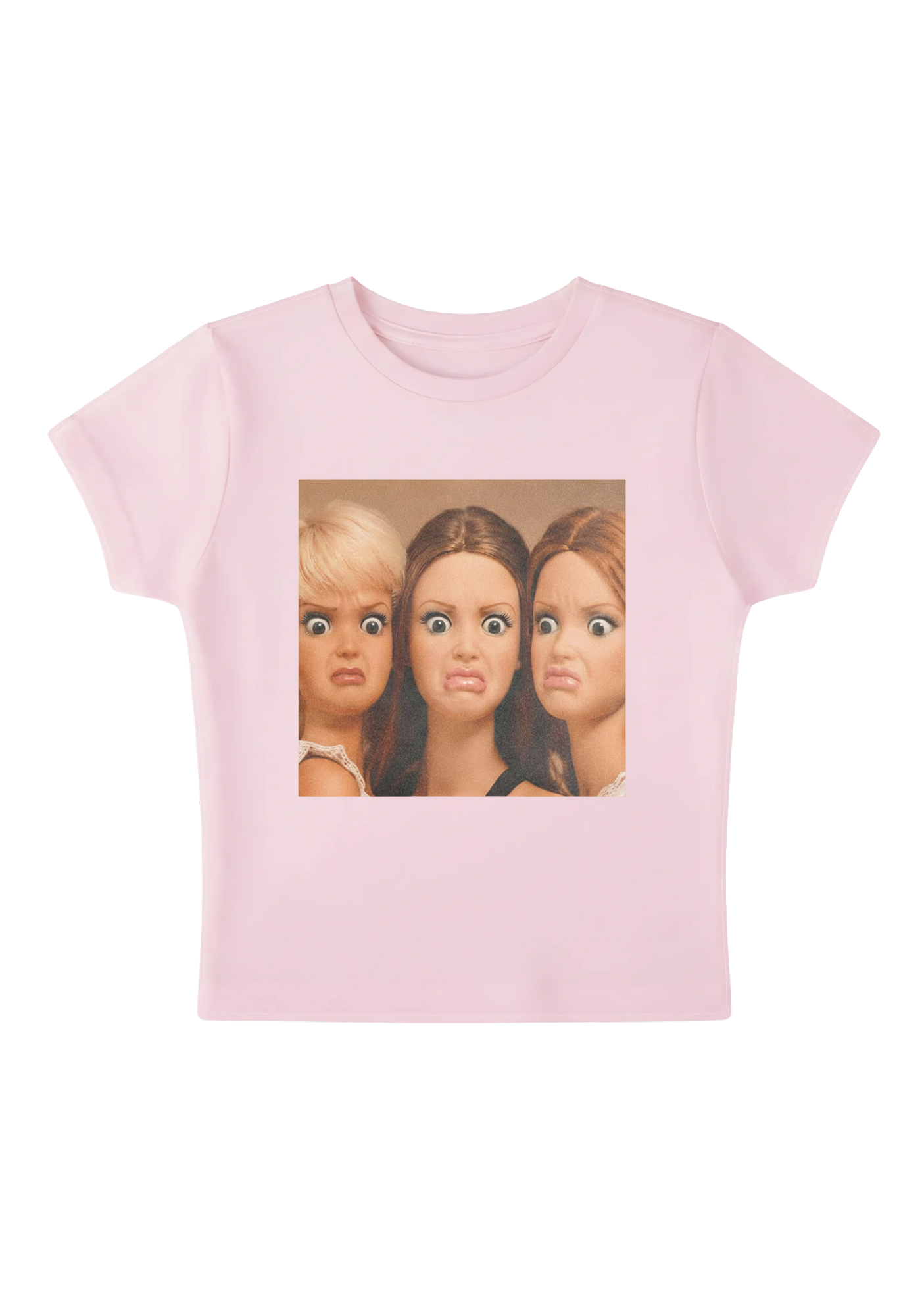 Grumpy Doll Trio Y2K Baby Tee