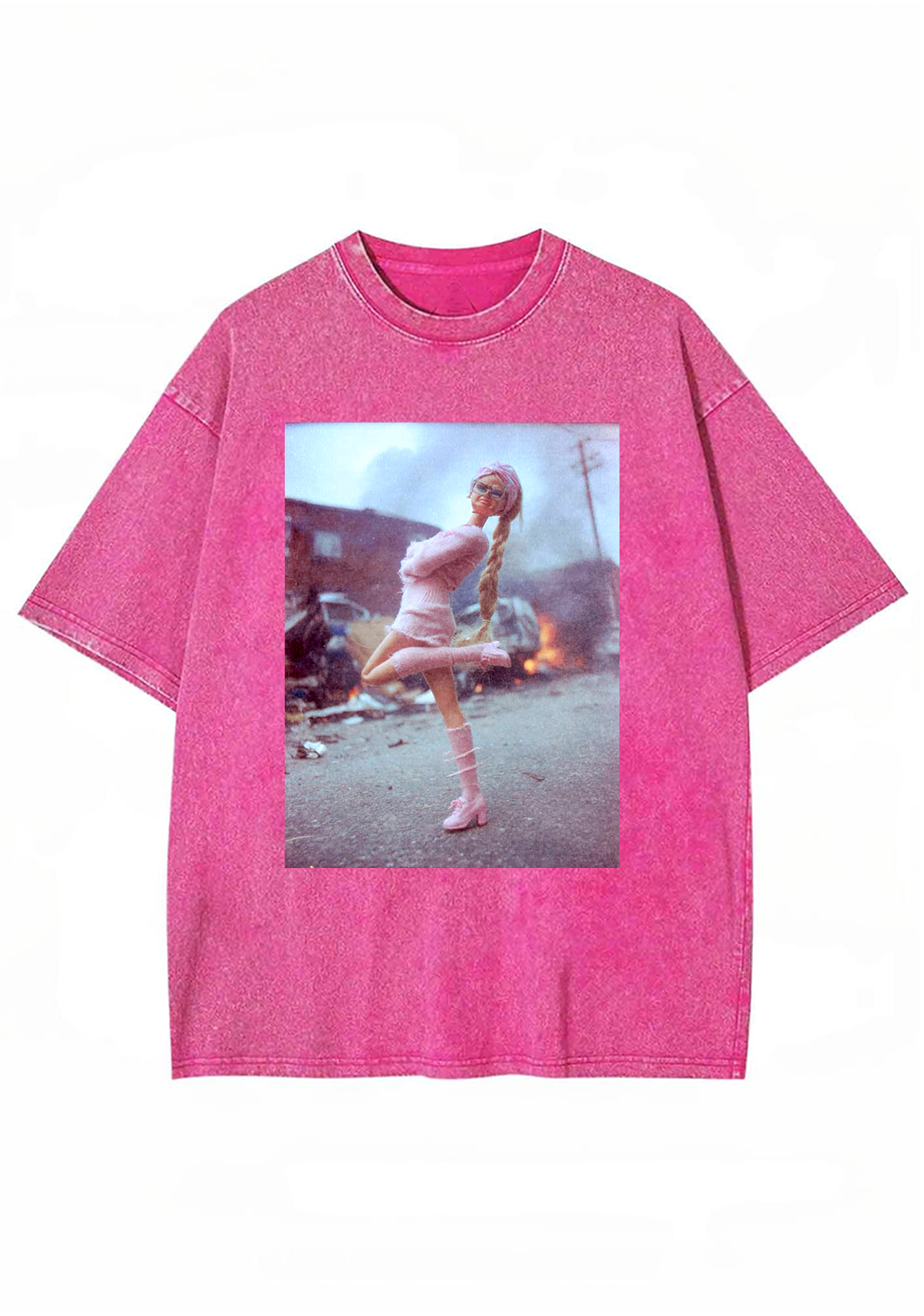 Barbie in the Apocalypse Retro Y2K Washed Tee