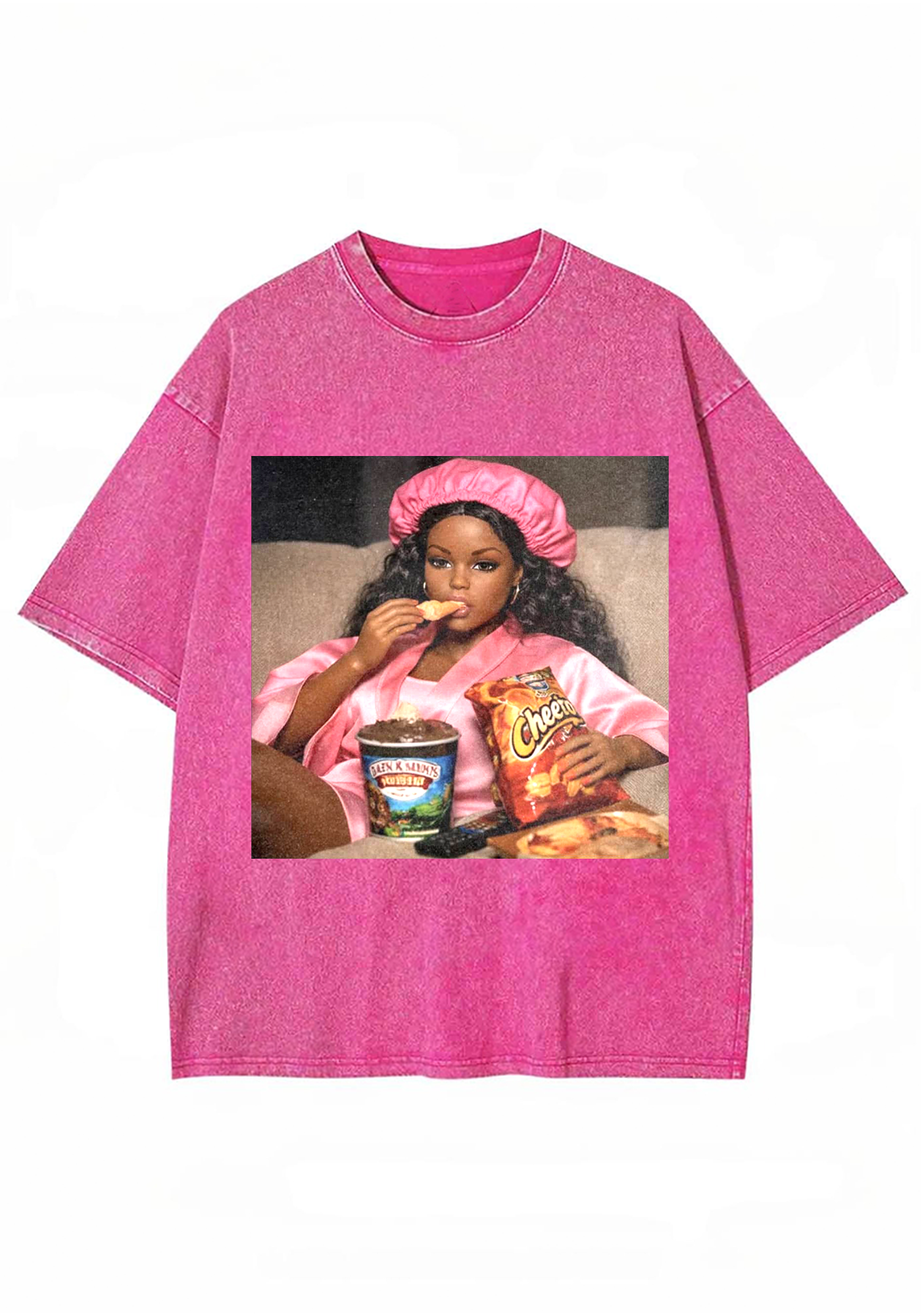 Y2K Aesthetic Lounge Mode Barbie Y2K Washed Tee