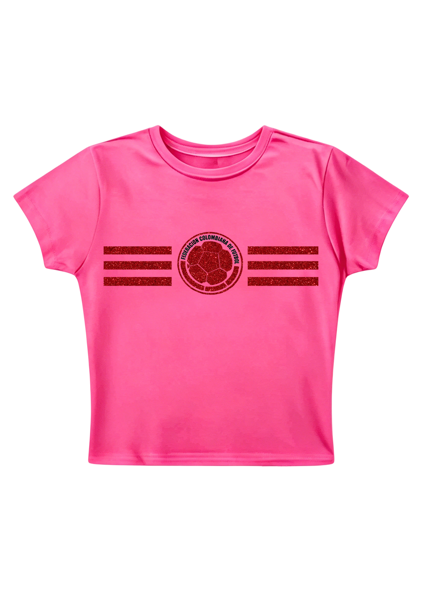 Colombia Football Red Glitter Y2K Baby Tee
